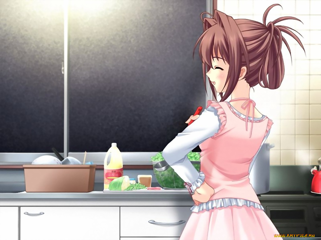 аниме, da, capo, девушка, глаза, волосы