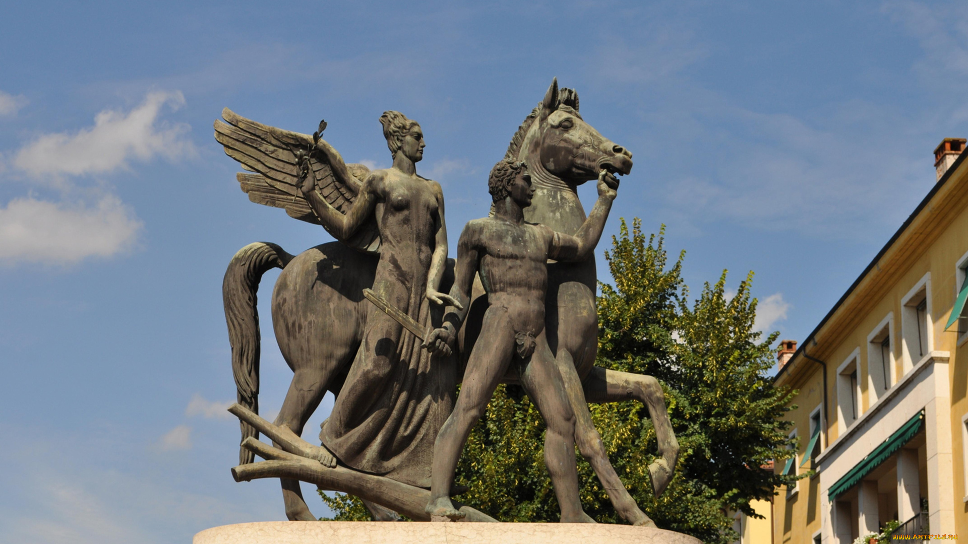 города, памятники, скульптуры, арт, объекты, статуя, верона, италия