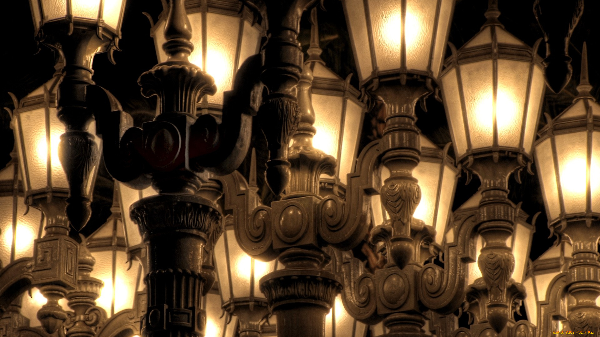 разное, осветительные, приборы, много, свет, фонари