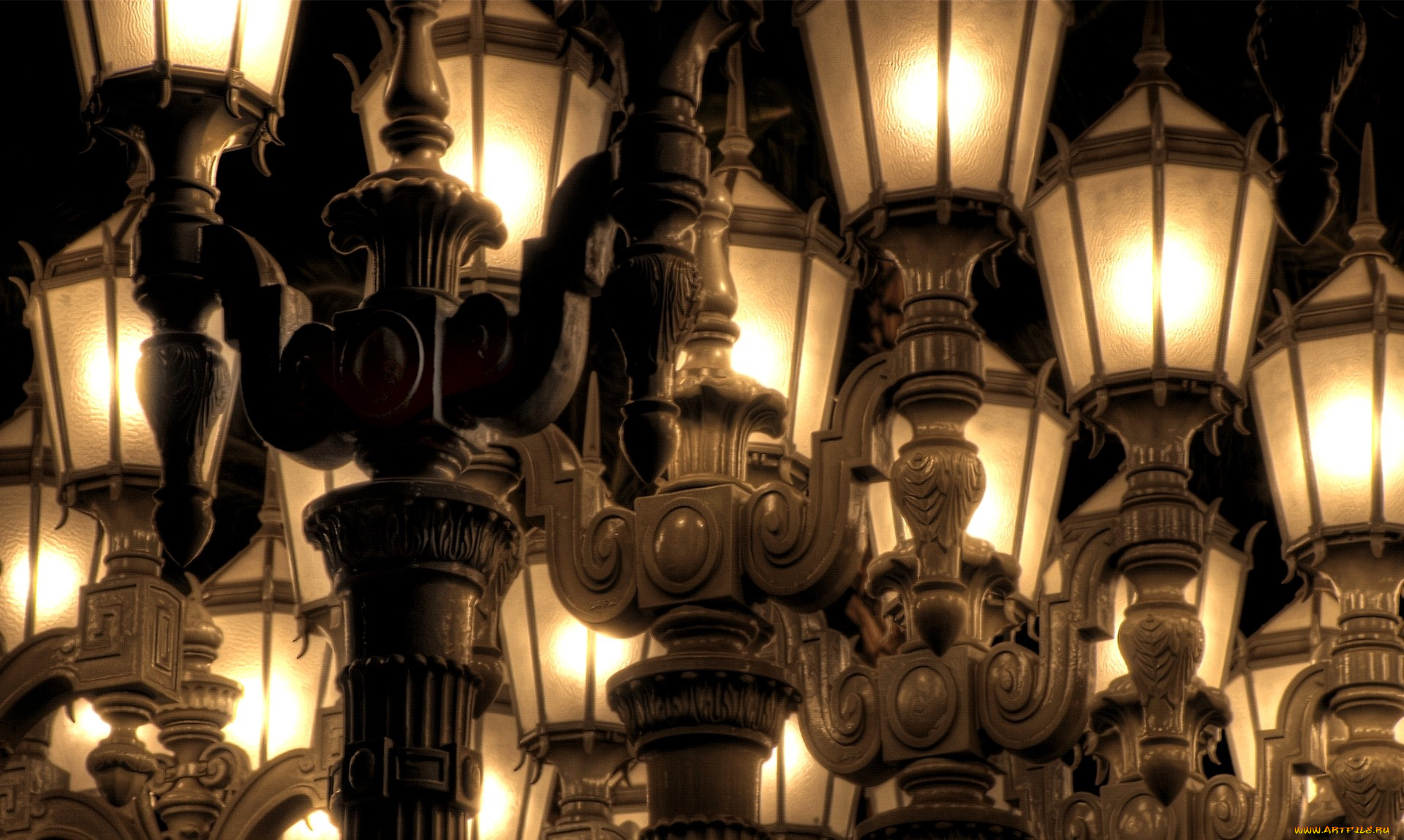 разное, осветительные, приборы, много, свет, фонари