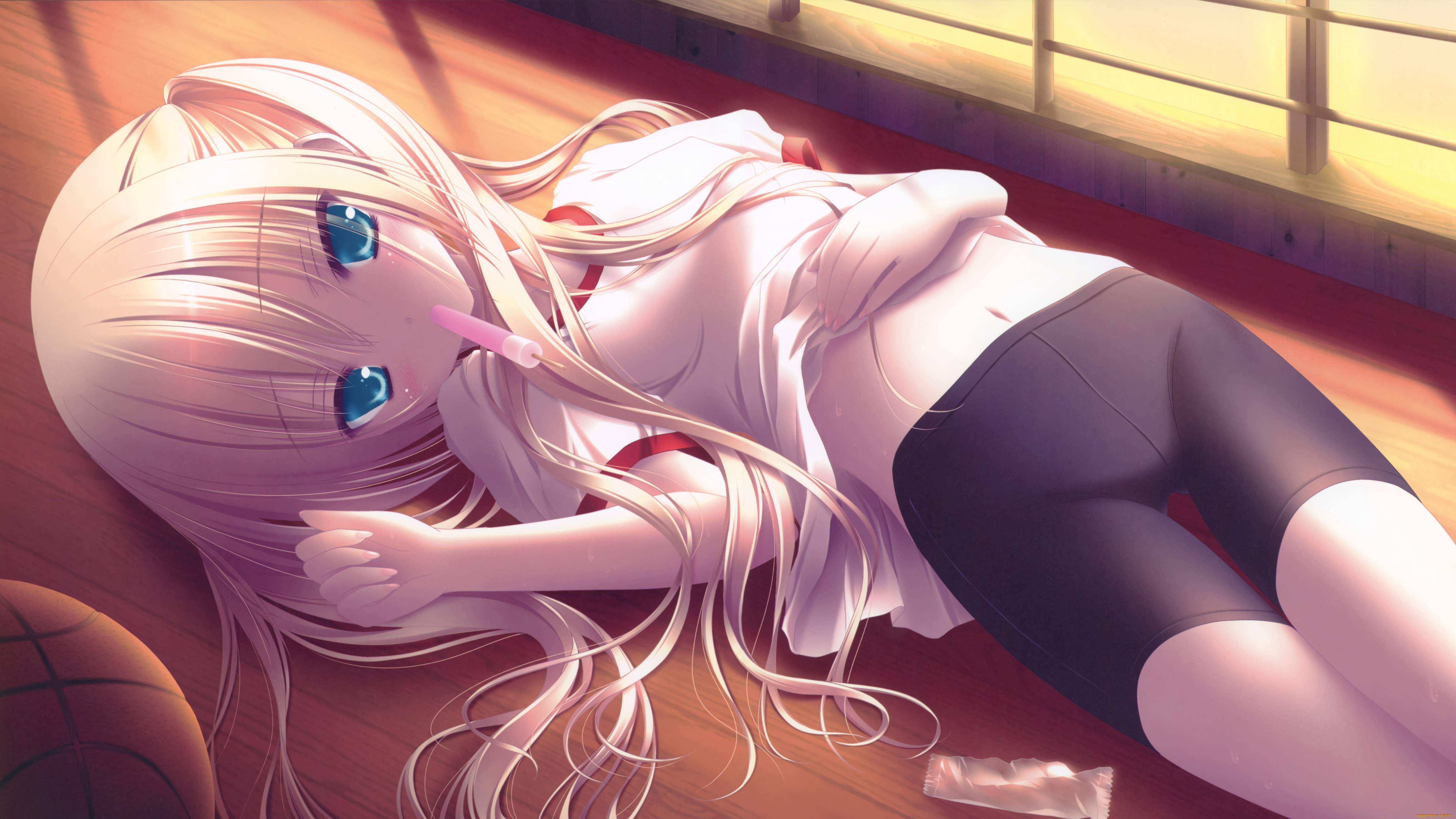 аниме, *unknown, другое, лежит, мяч, девочка, tinkerbell