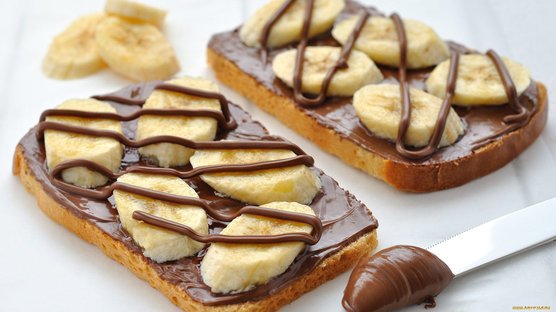 еда, мороженое, десерты, бананы, тост
