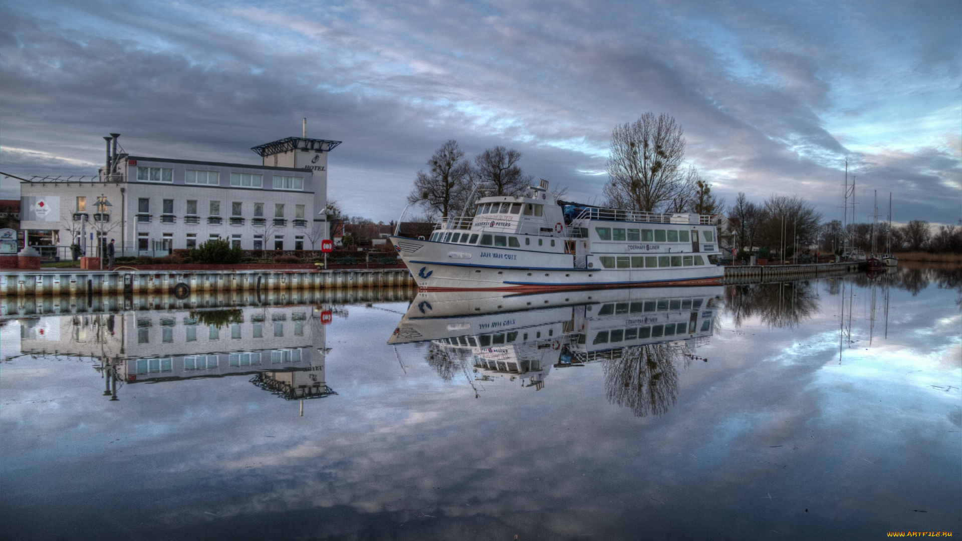 германия, иккермюнде, корабли, теплоходы, теплоход, река