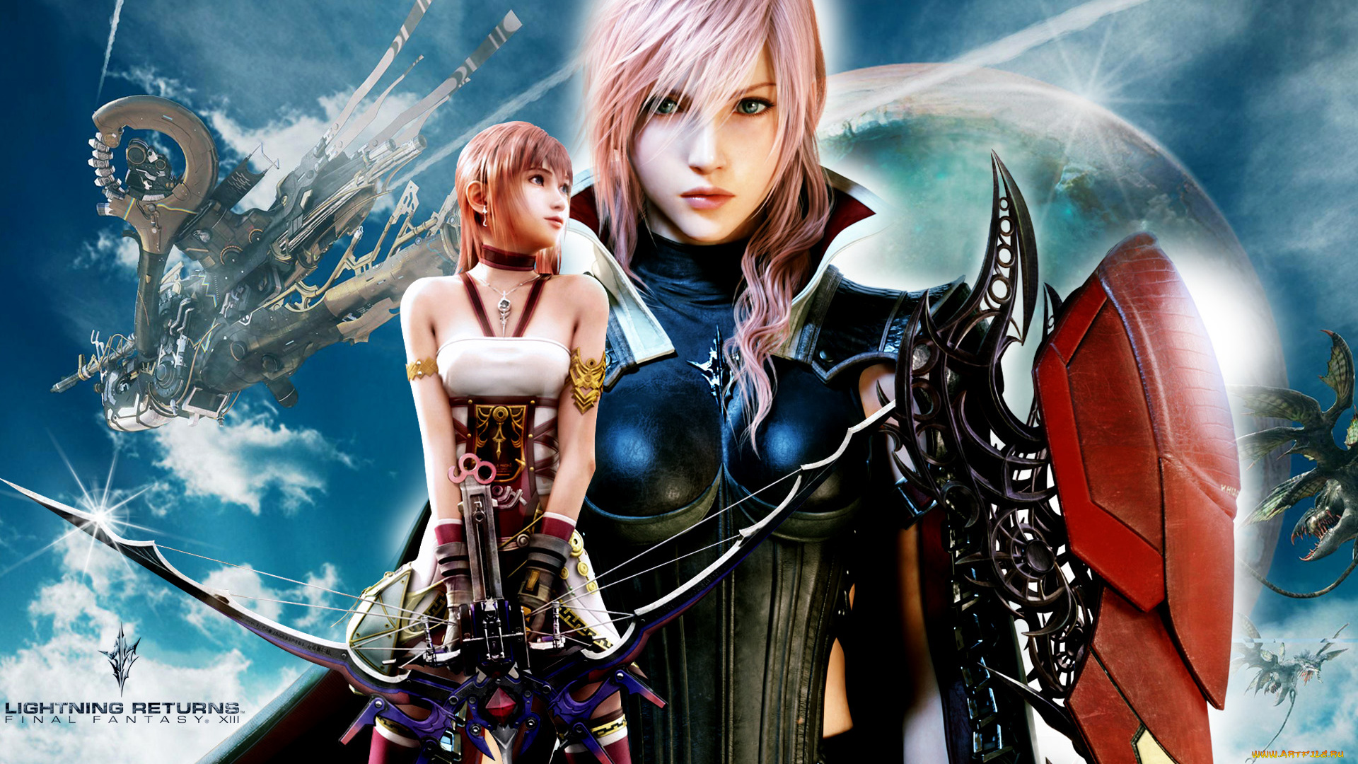 lightning, returns, final, fantasy, xiii, видео, игры, арбалет, доспехи, прическа, персонаж