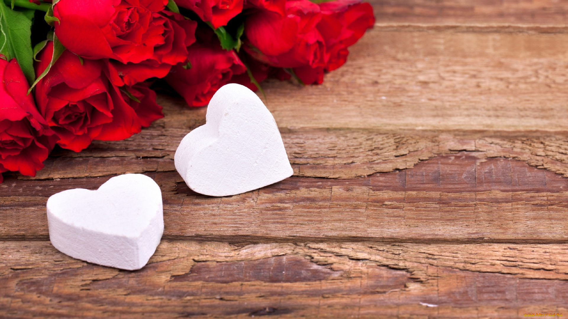 праздничные, день, св, валентина, сердечки, любовь, красный, розы, белый