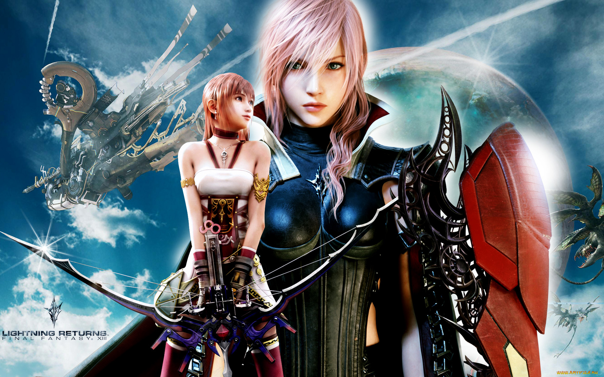 lightning, returns, final, fantasy, xiii, видео, игры, арбалет, доспехи, прическа, персонаж