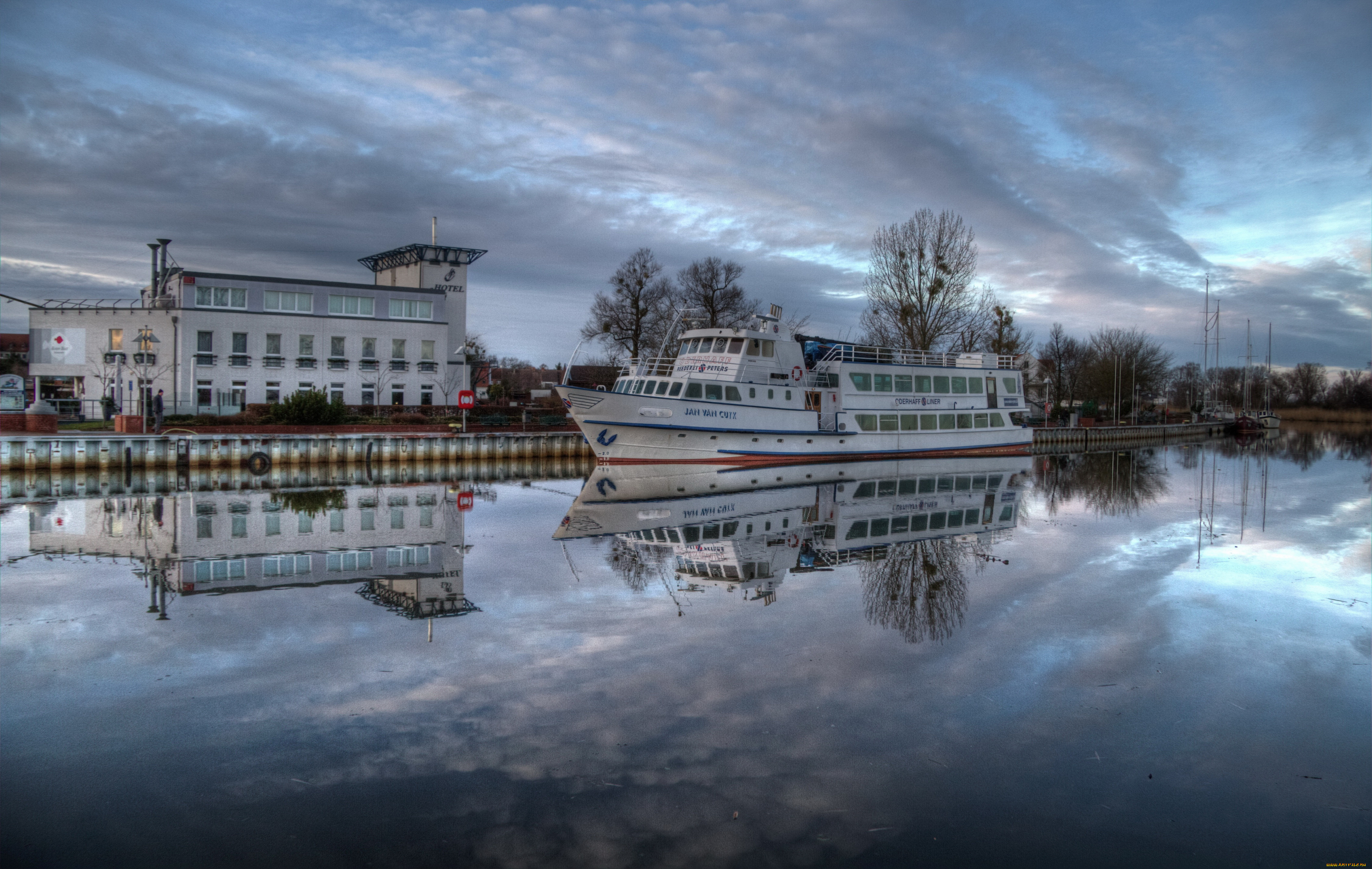 германия, иккермюнде, корабли, теплоходы, теплоход, река