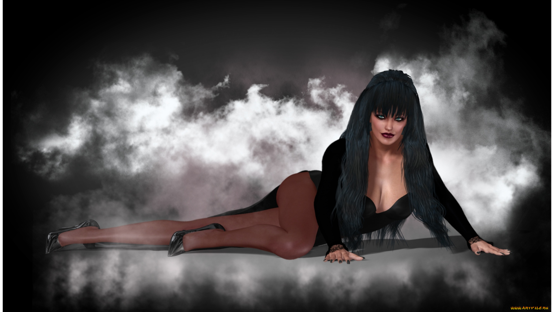 3д, графика, people, , люди, девушка, облака