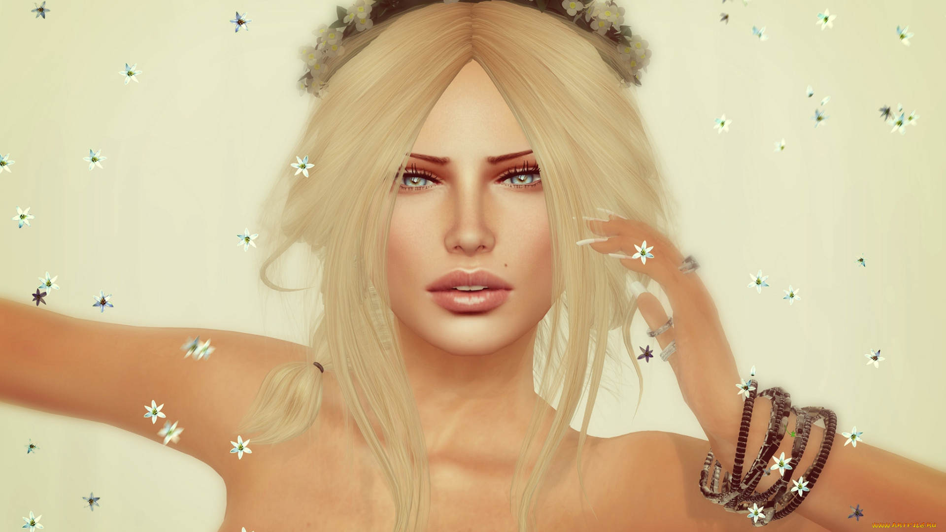 3д, графика, portraits, , портрет, блондинка