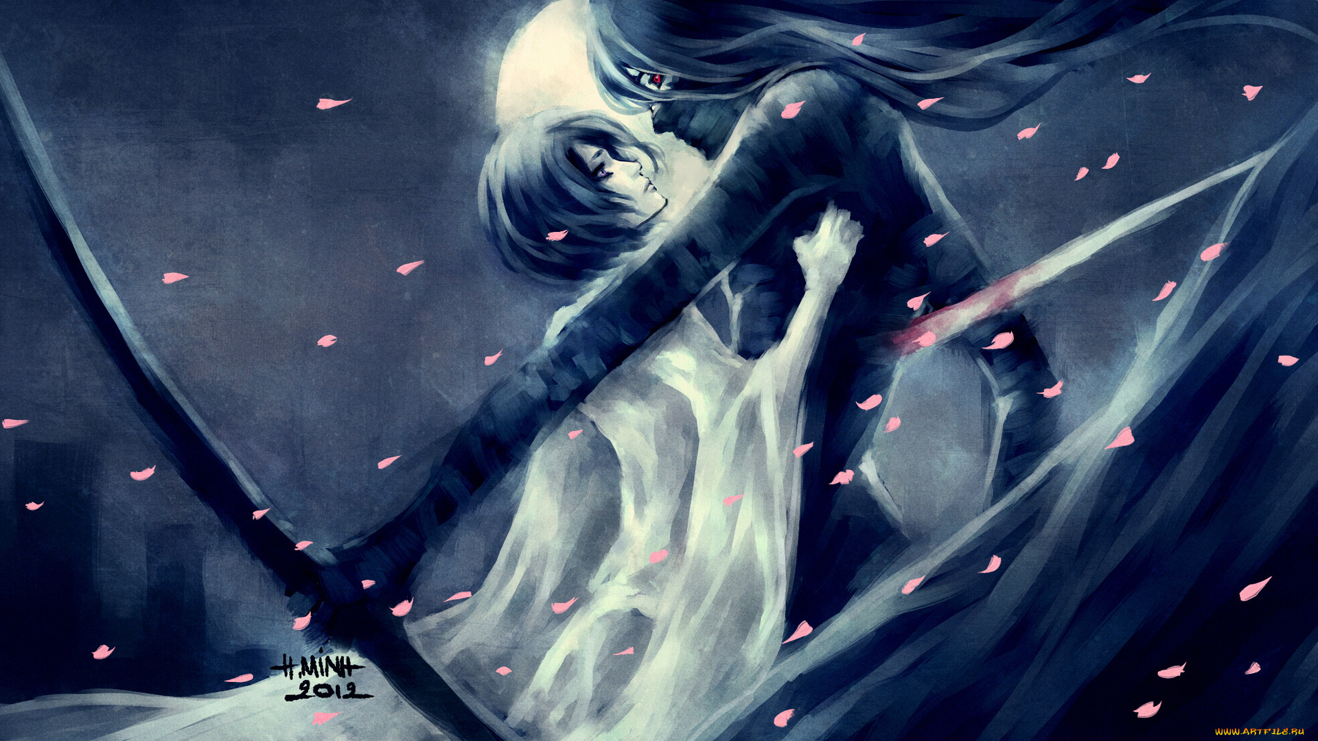 аниме, bleach, девушка, kurosaki, ichigo, арт, nanfe, парень, kuchiki, rukia