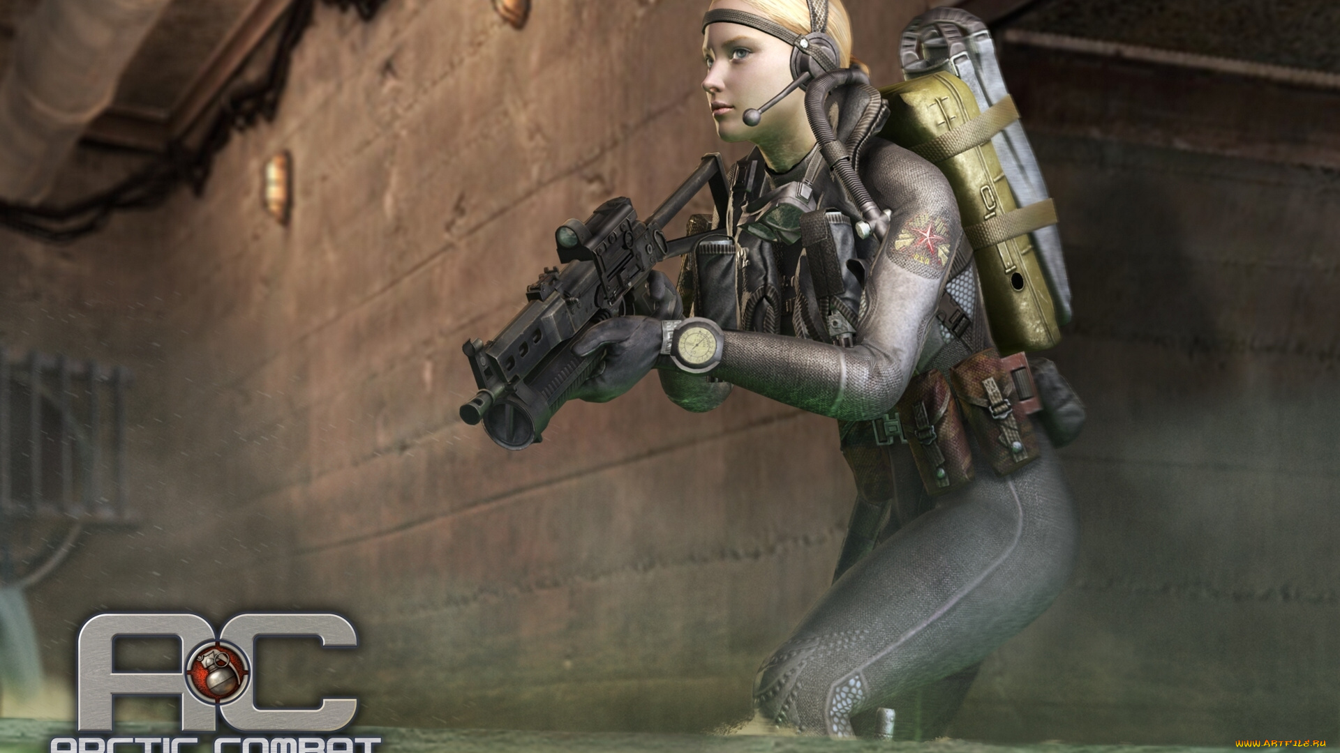 arctic, combat, видео, игры, -, arctic, combat, автомат, оружие, солдат, девушка