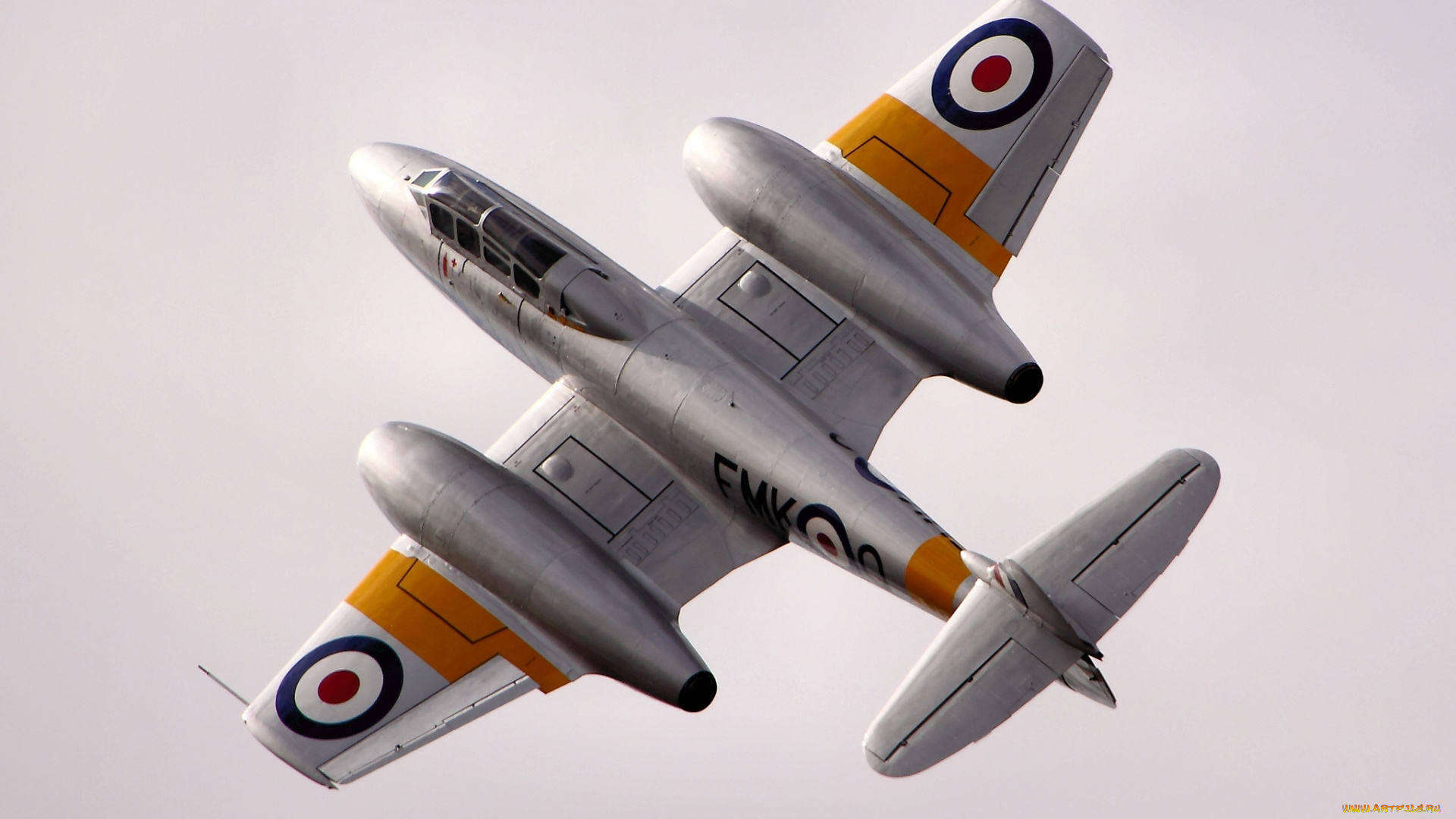 авиация, 3д, рисованые, v-graphic, gloster, meteor, истребитель, реактивный, британский, полет