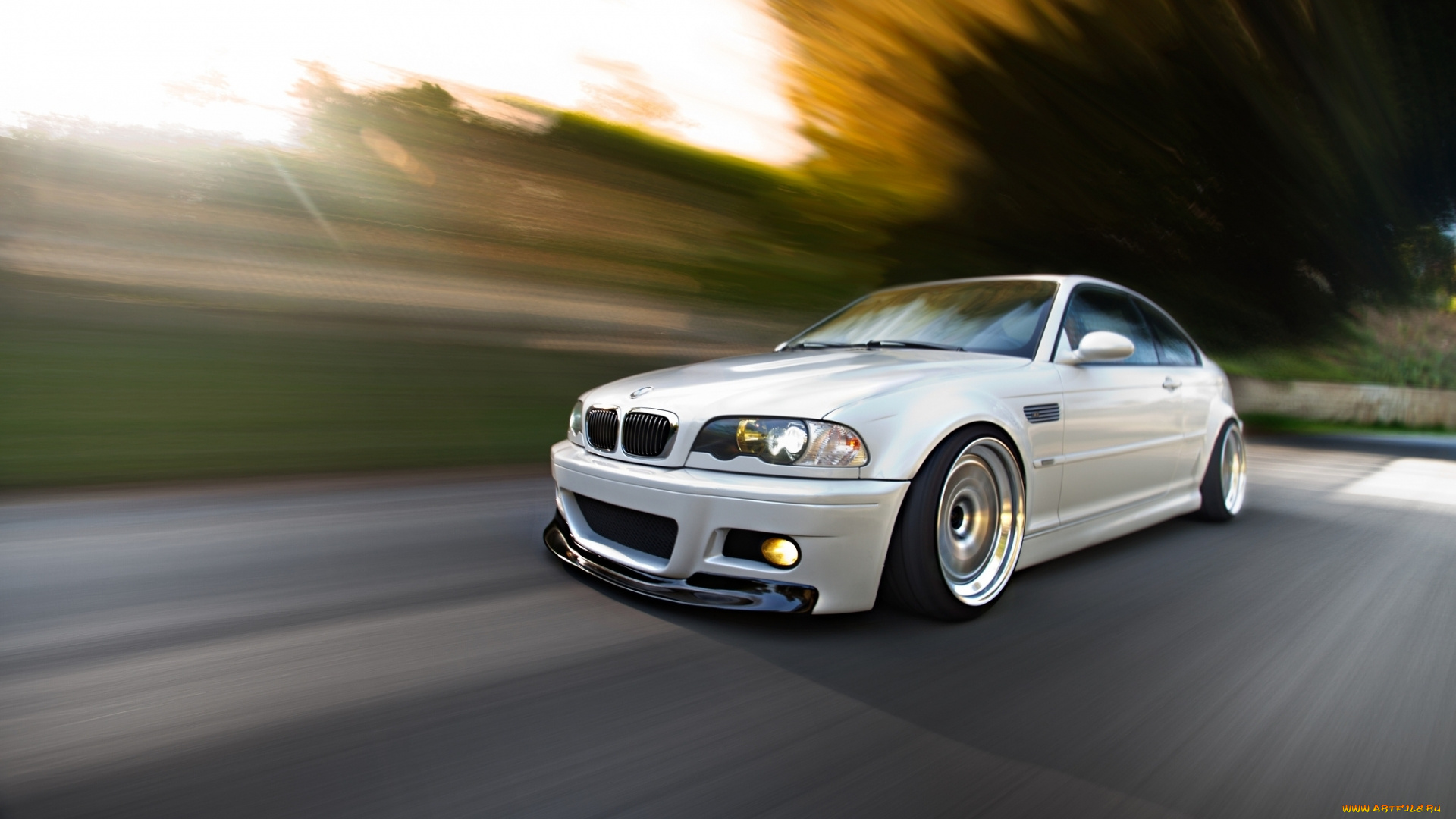 автомобили, bmw, блик, road, white, m3, свет, фар, дорога, скорость, белый, speed