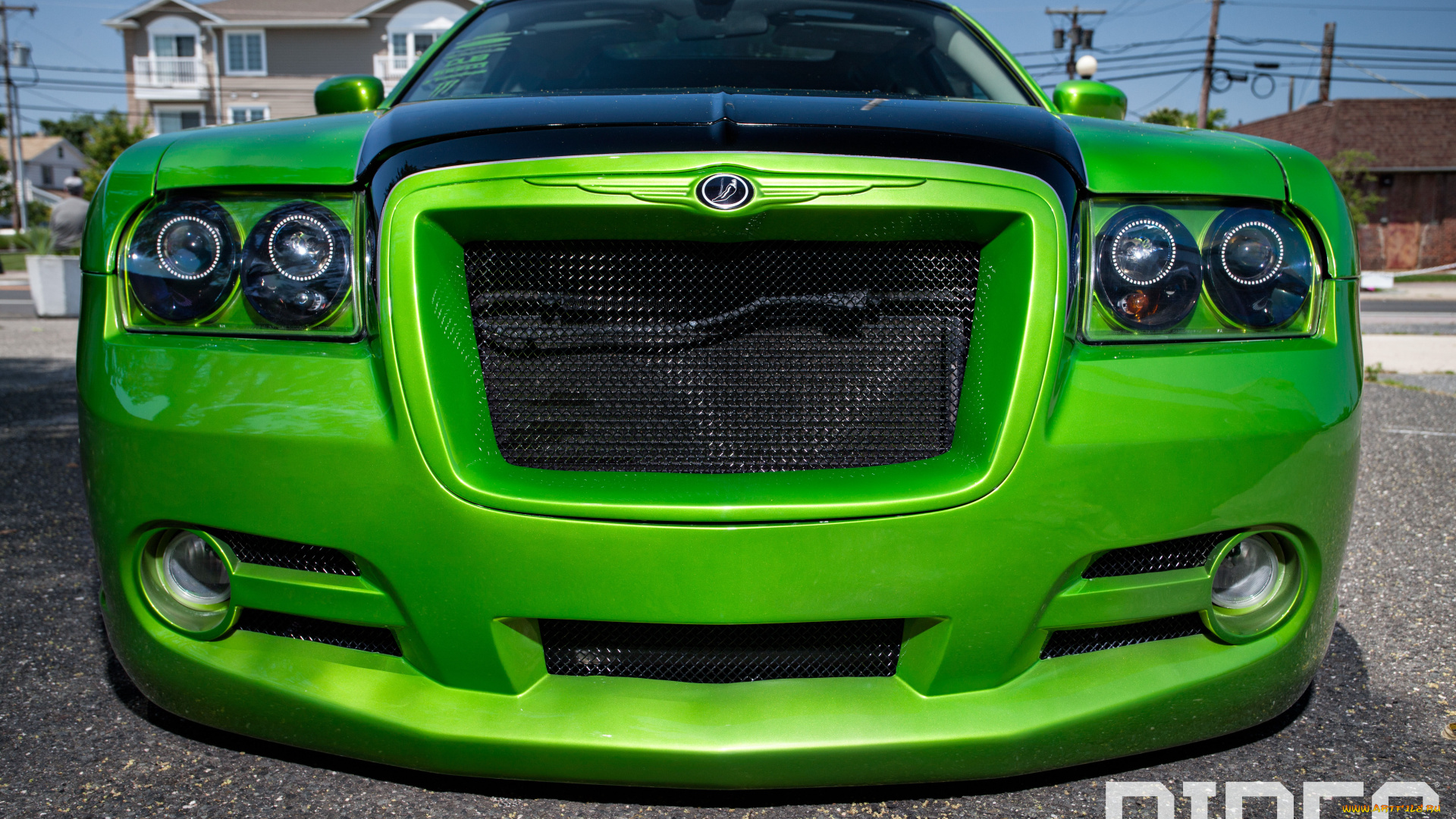 автомобили, chrysler, 300c, tuning, green, poison