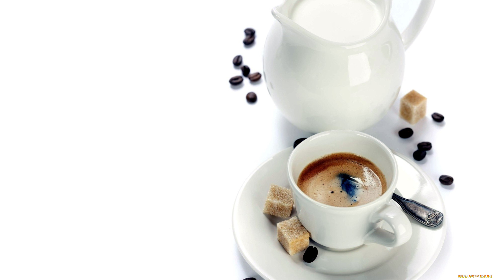 еда, кофе, , кофейные, зёрна, зерна, сахар, молоко