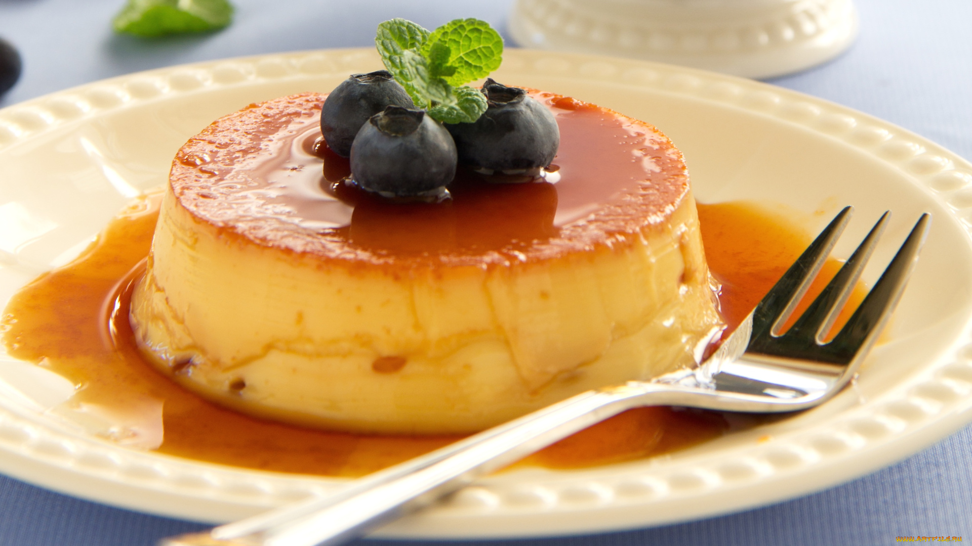 еда, мороженое, , десерты, черника, крем-карамель