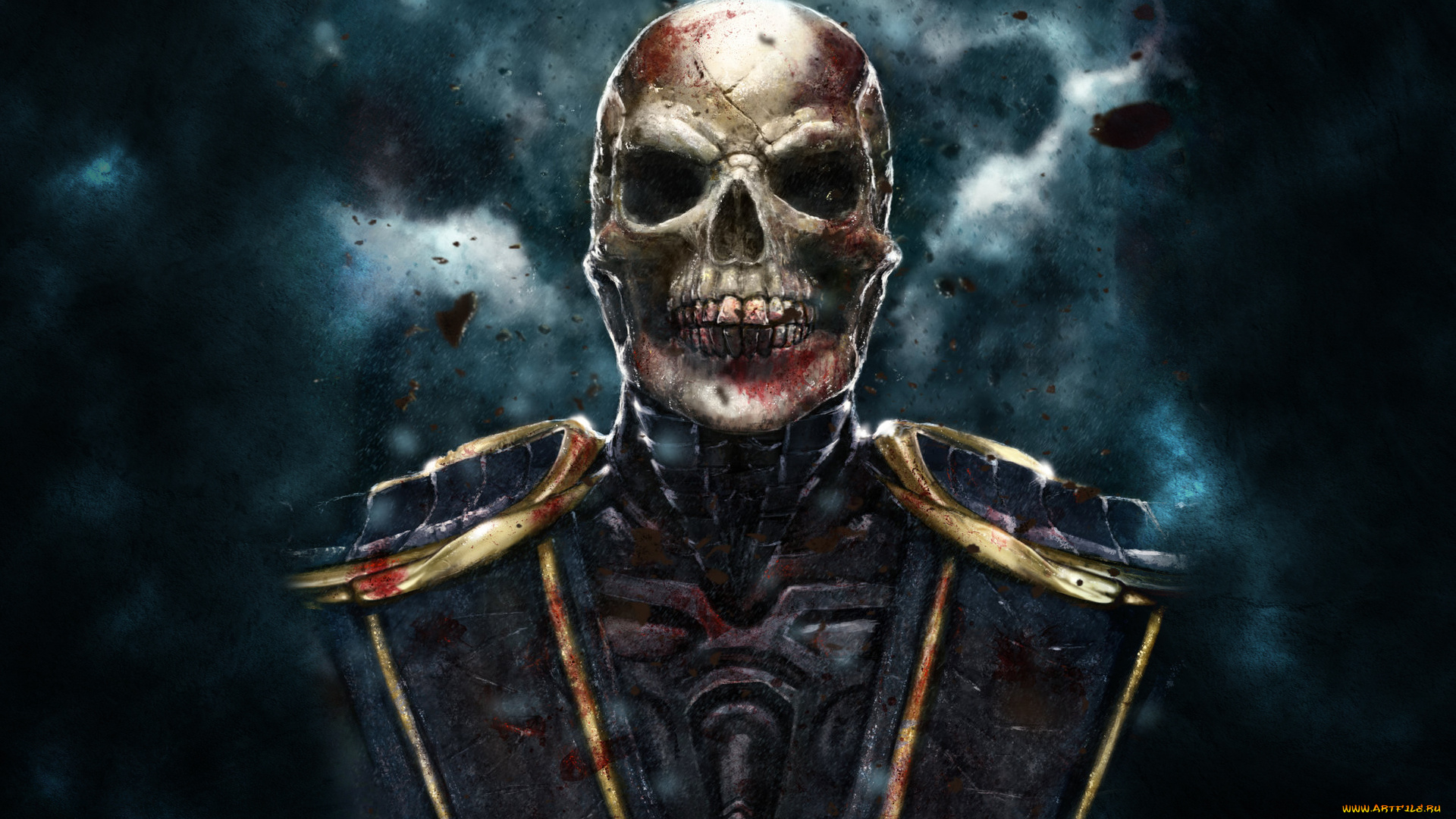 mortal, kombat, видео, игры, mortal, kombat, , 2011, скорпион, без, маски, скелет, череп, ninja, scorpion, mortal, kombat