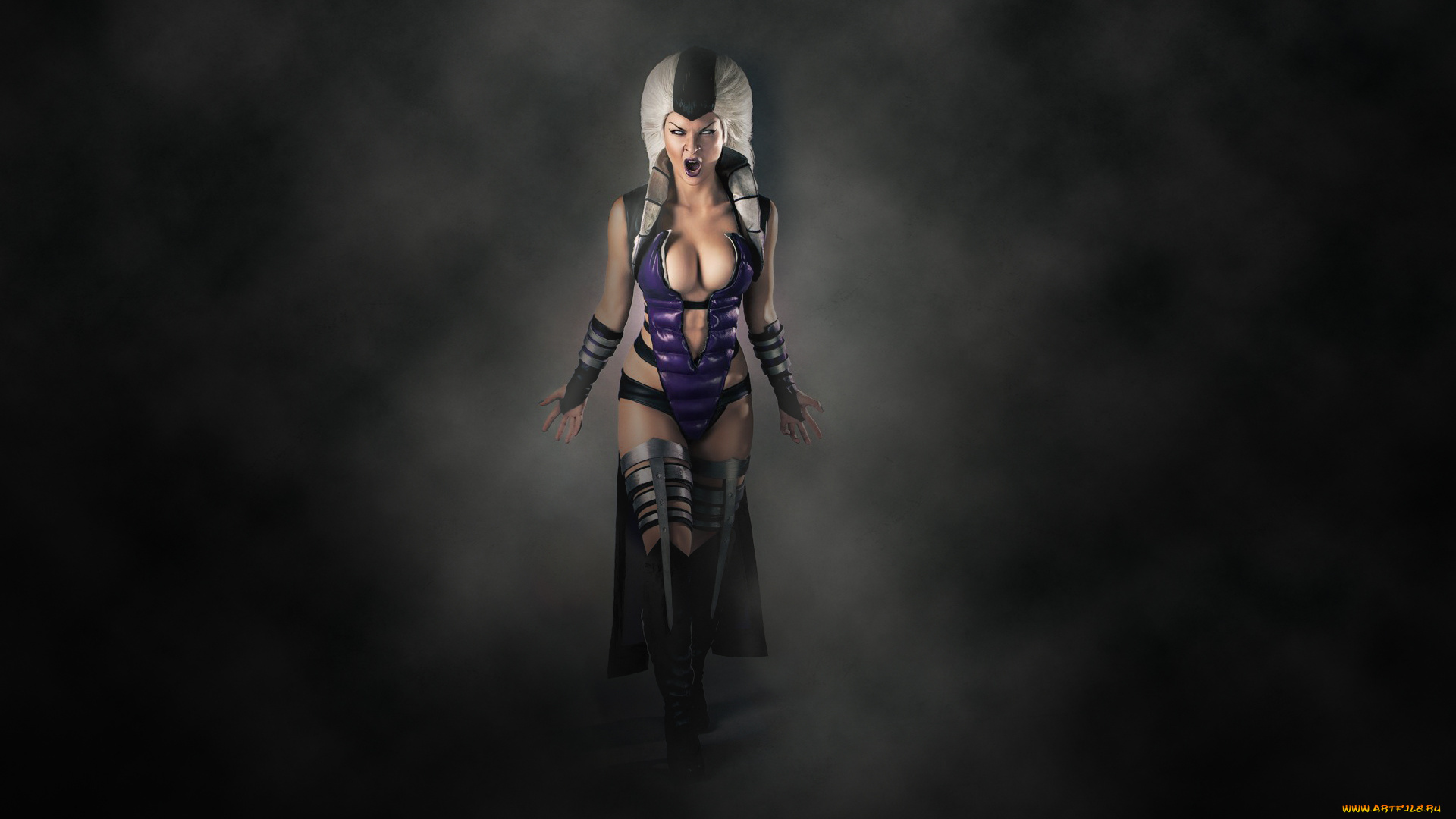 mortal, kombat, видео, игры, mortal, kombat, , 2011, туман, sindel, mortal, kombat, темный, фон