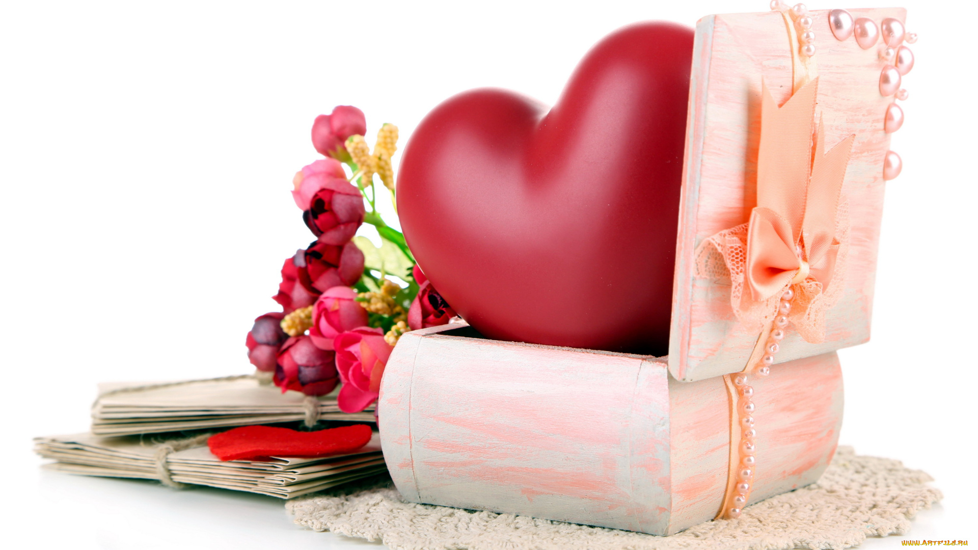 праздничные, день, святого, валентина, , сердечки, , любовь, шкатулка, письма, сердце, салфетки, бант