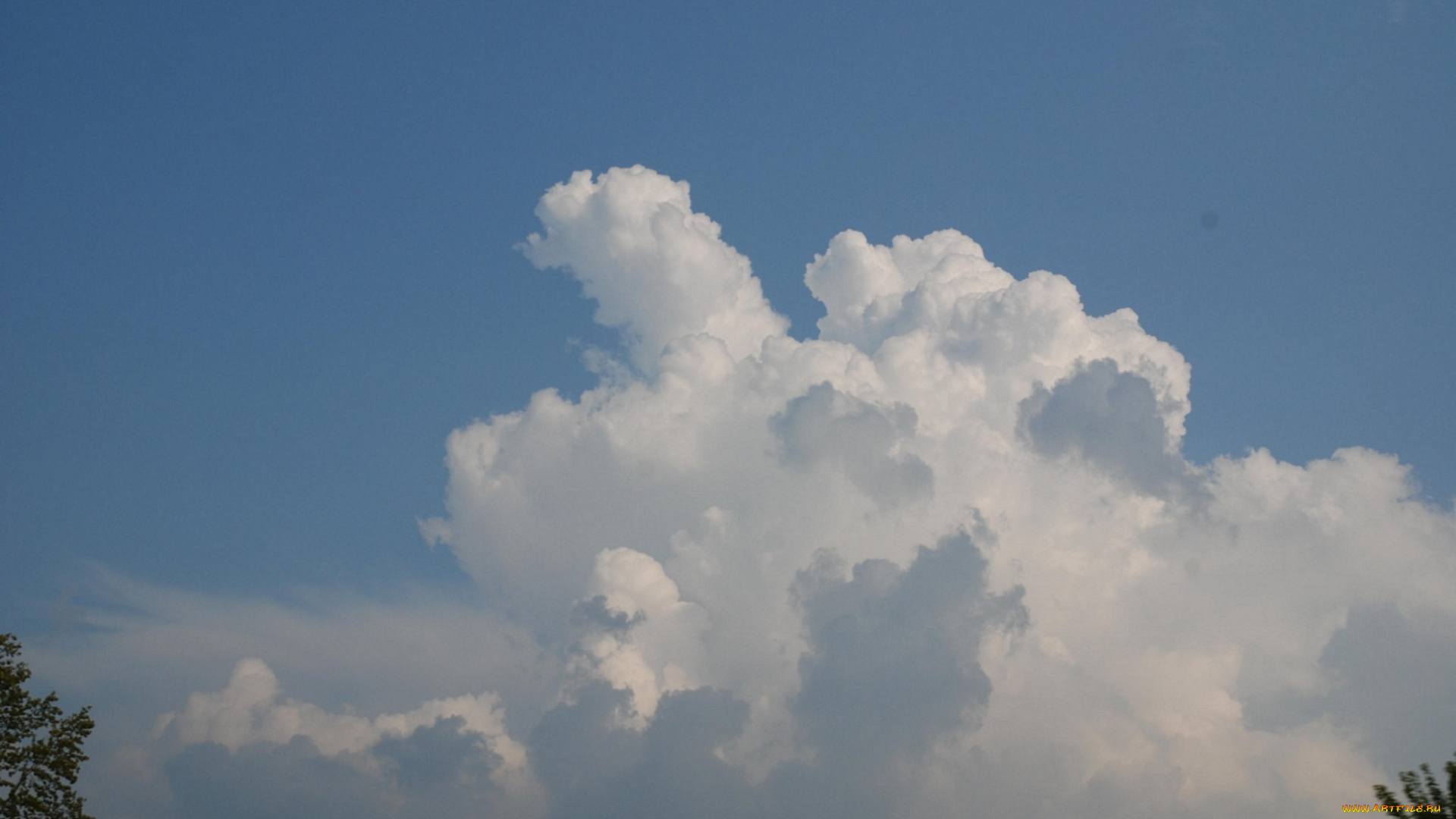 природа, облака, небо, пушистые, синива