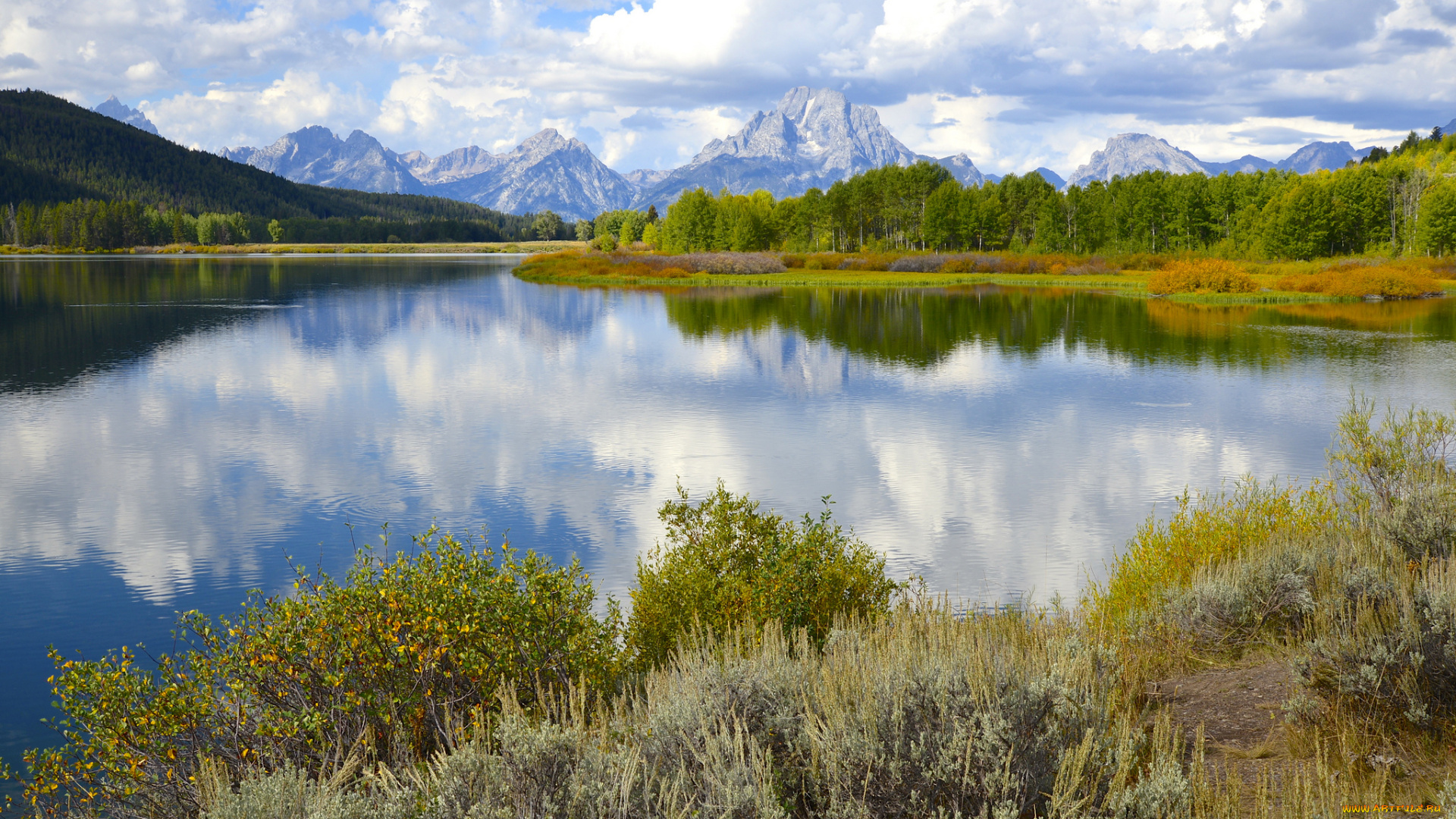 природа, реки, озера, горы, озеро, лес, луг