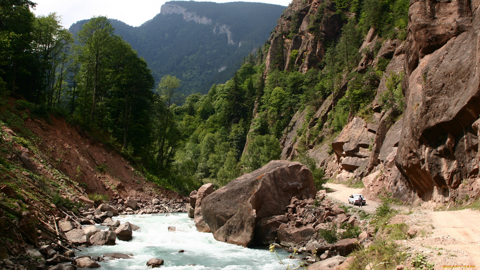 природа, реки, озера, река, горы, деревья, дорога