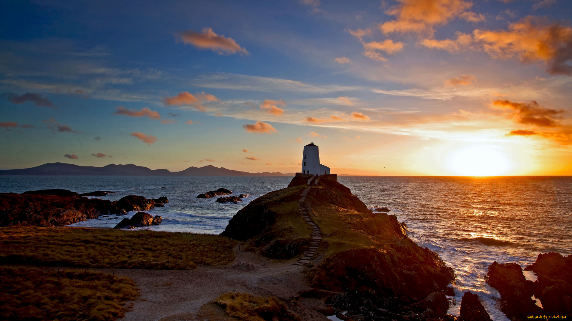 природа, восходы, закаты, океан, скалы, горизонт, солнце, сияние