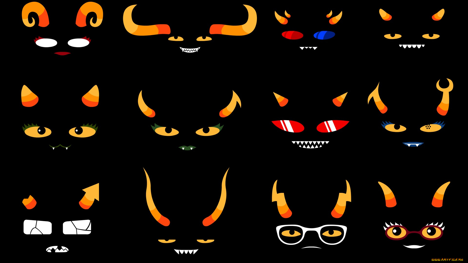 рисованные, минимализм, глаза