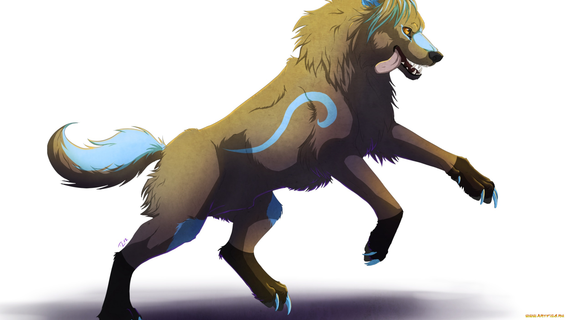 рисованные, животные, , сказочные, , мифические, волк