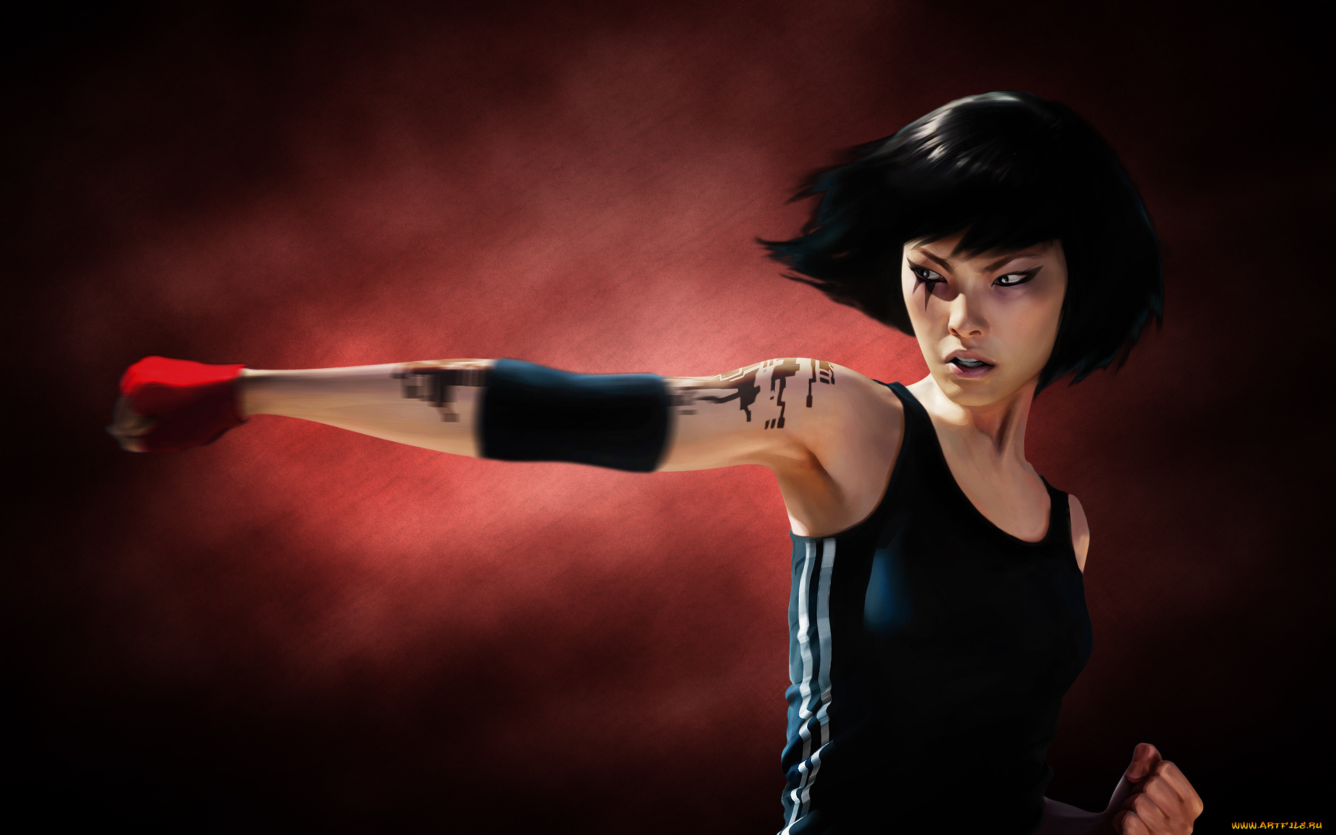 mirrors, edge, видео, игры, девушка, mirrors, edge, кулак