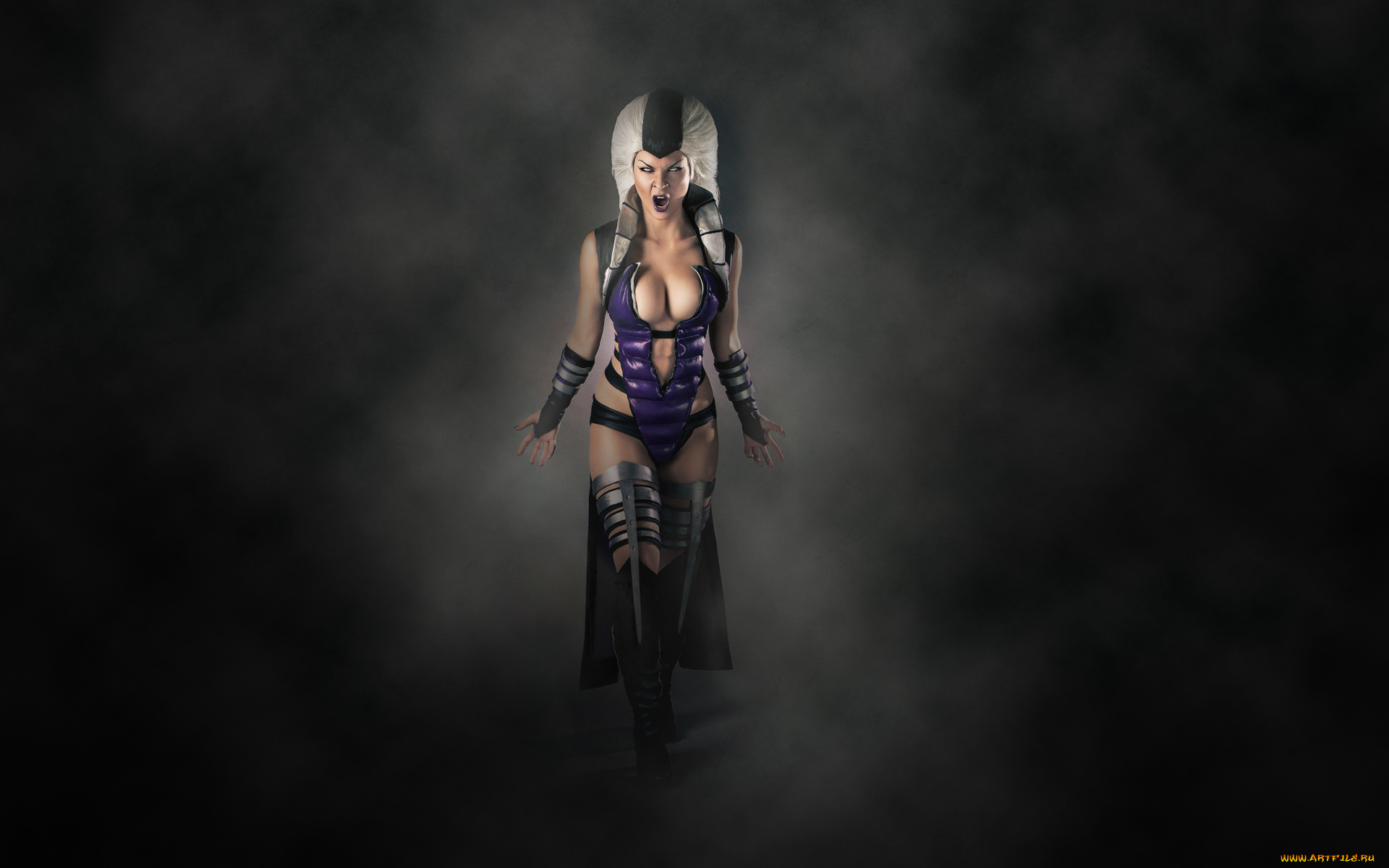 mortal, kombat, видео, игры, mortal, kombat, , 2011, туман, sindel, mortal, kombat, темный, фон