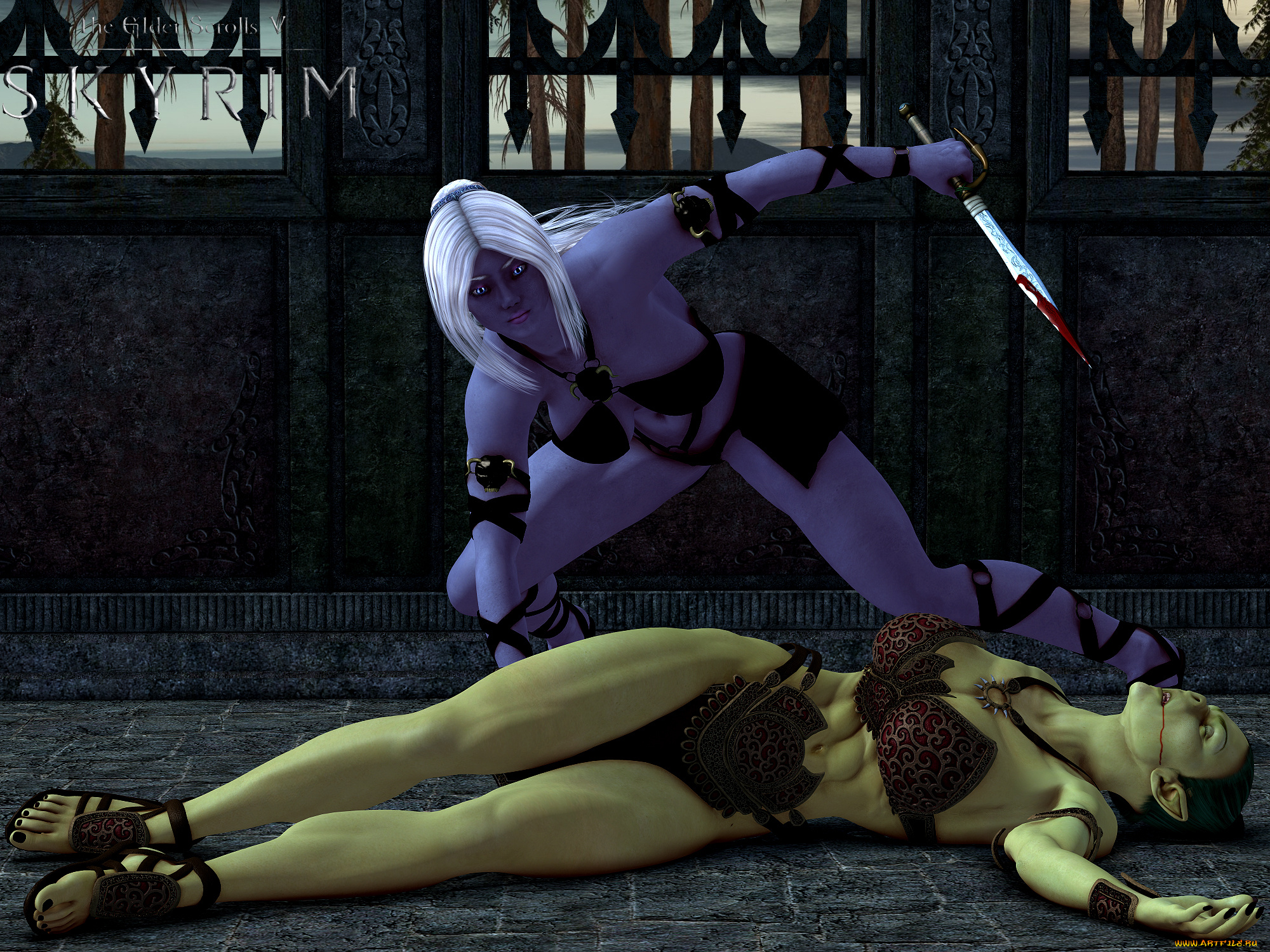 unconscious, poser, 3д, графика, fantasy, , фантазия, существа, кровь