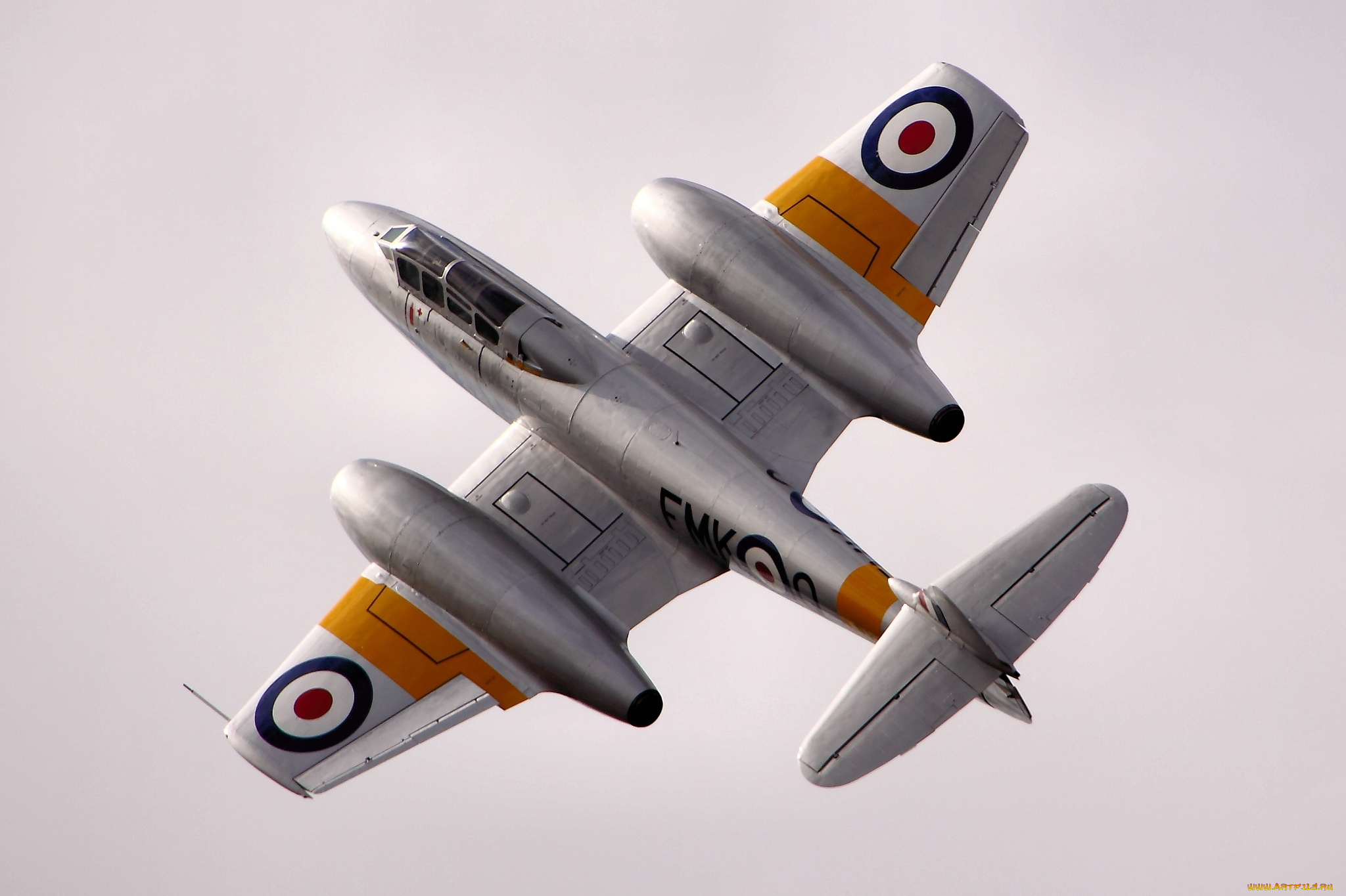 авиация, 3д, рисованые, v-graphic, gloster, meteor, истребитель, реактивный, британский, полет