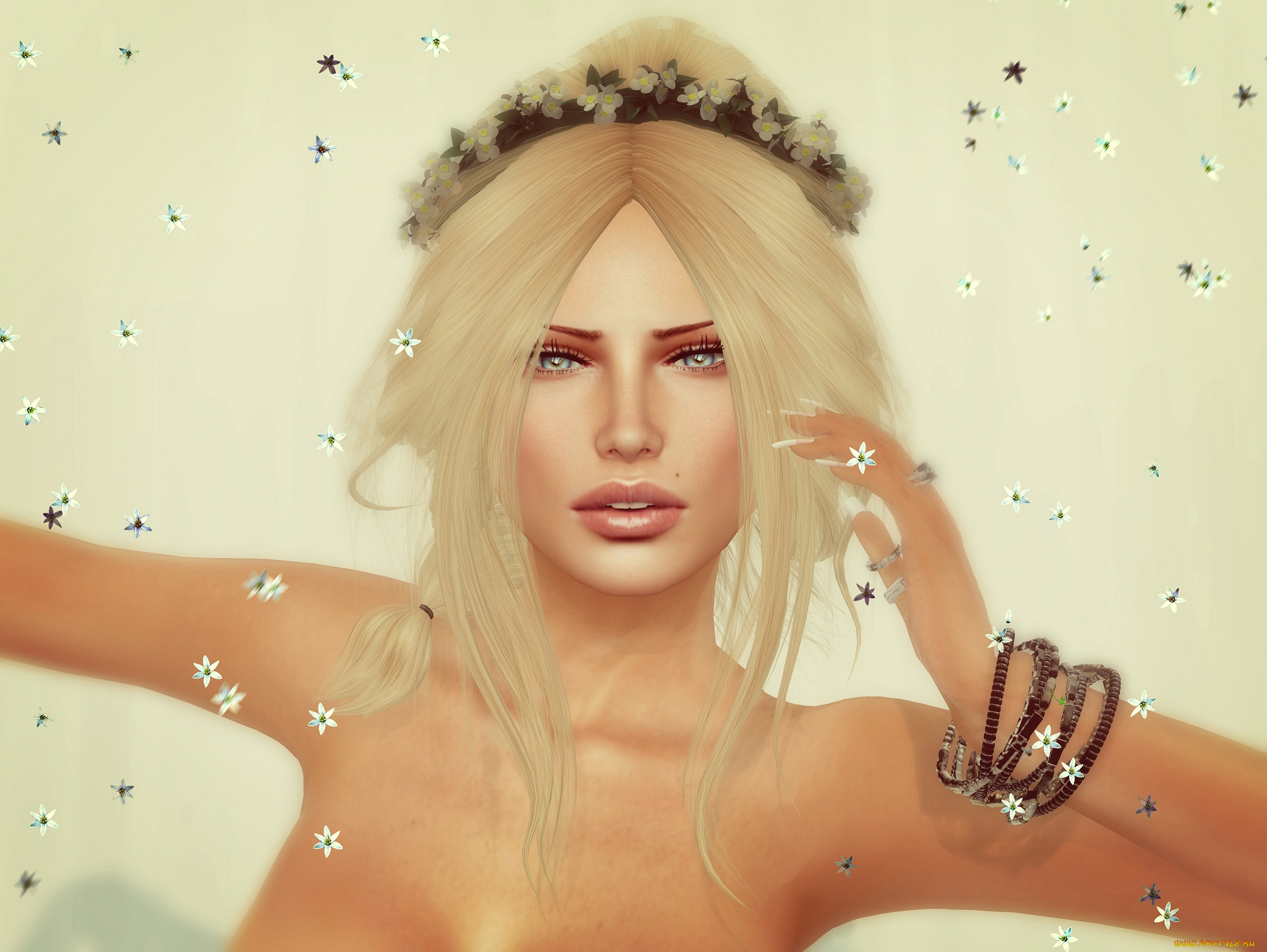 3д, графика, portraits, , портрет, блондинка