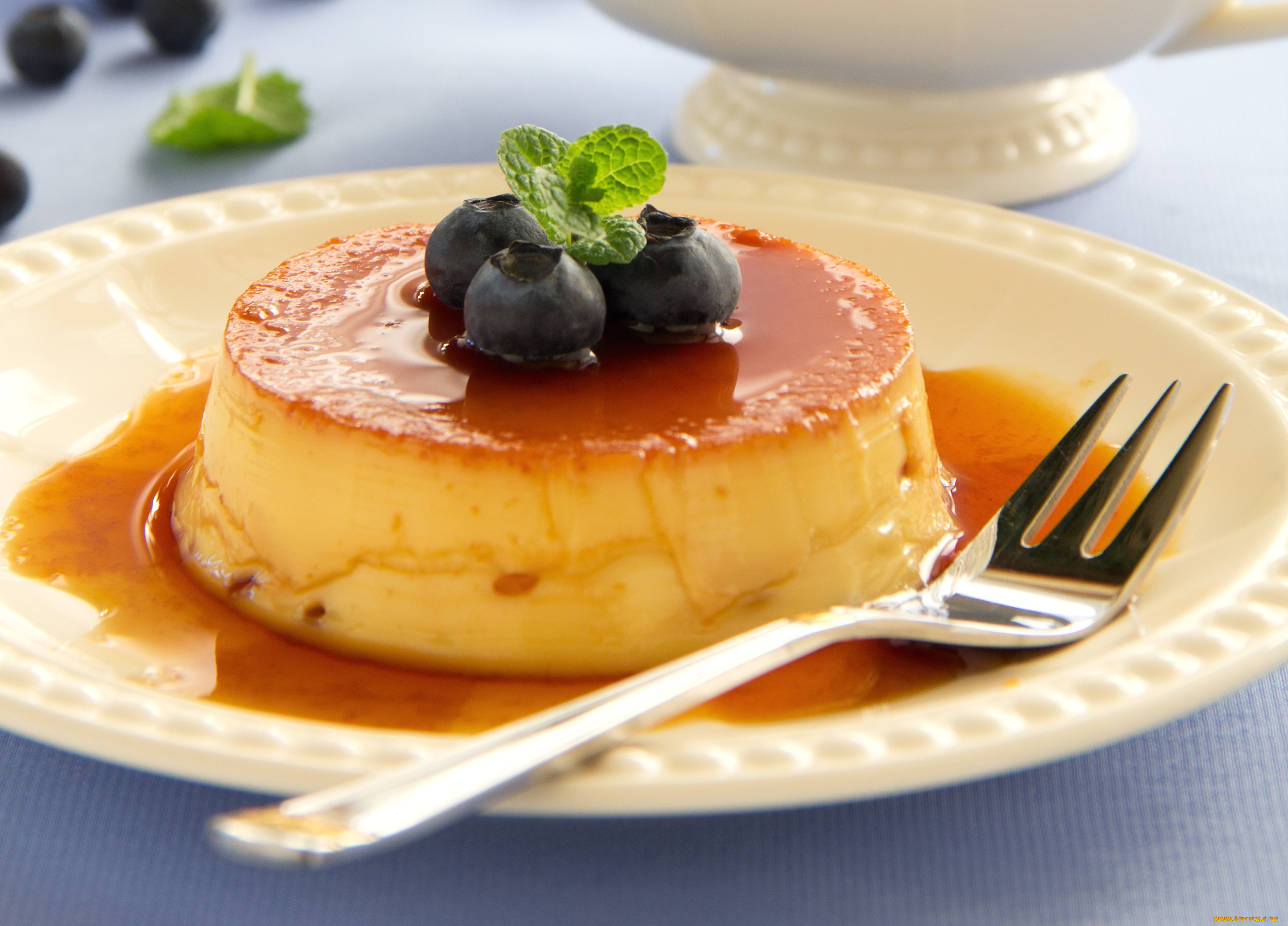 еда, мороженое, , десерты, черника, крем-карамель