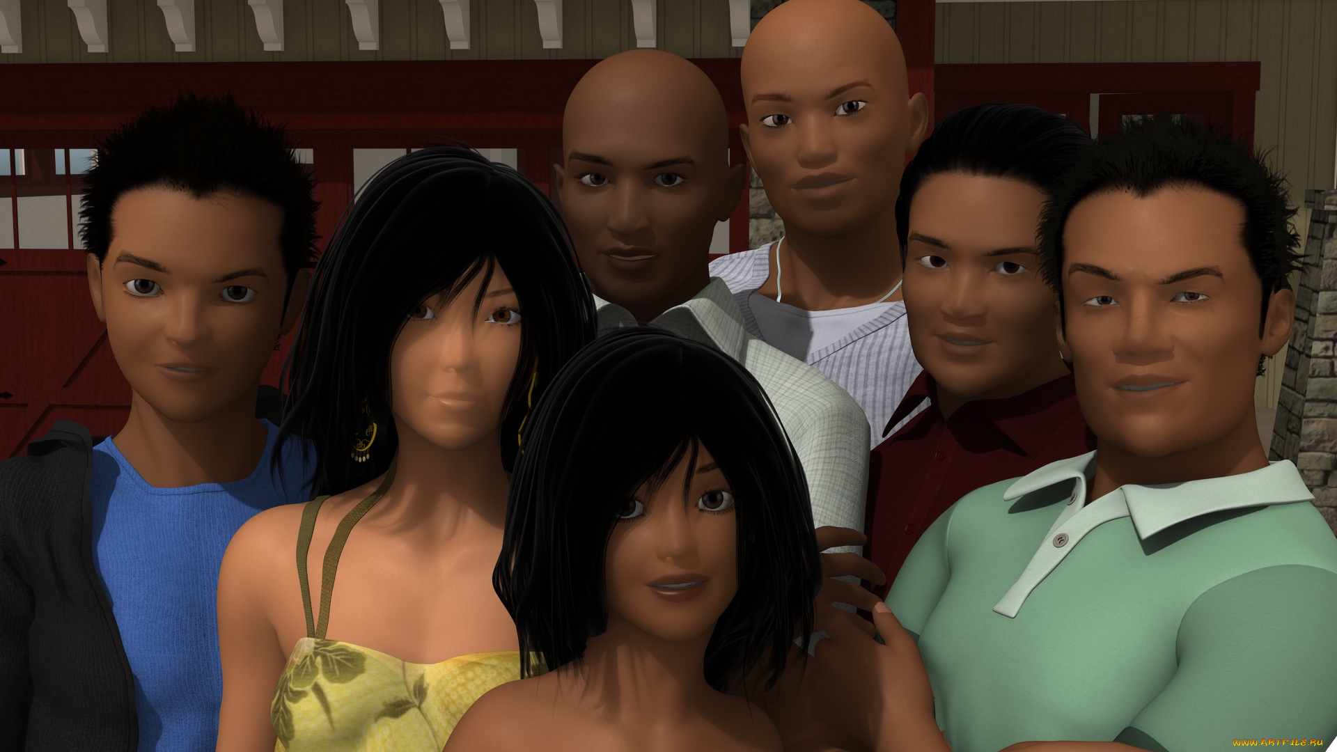 3д, графика, люди, , people, взгляд, девушки, фон, мальчики