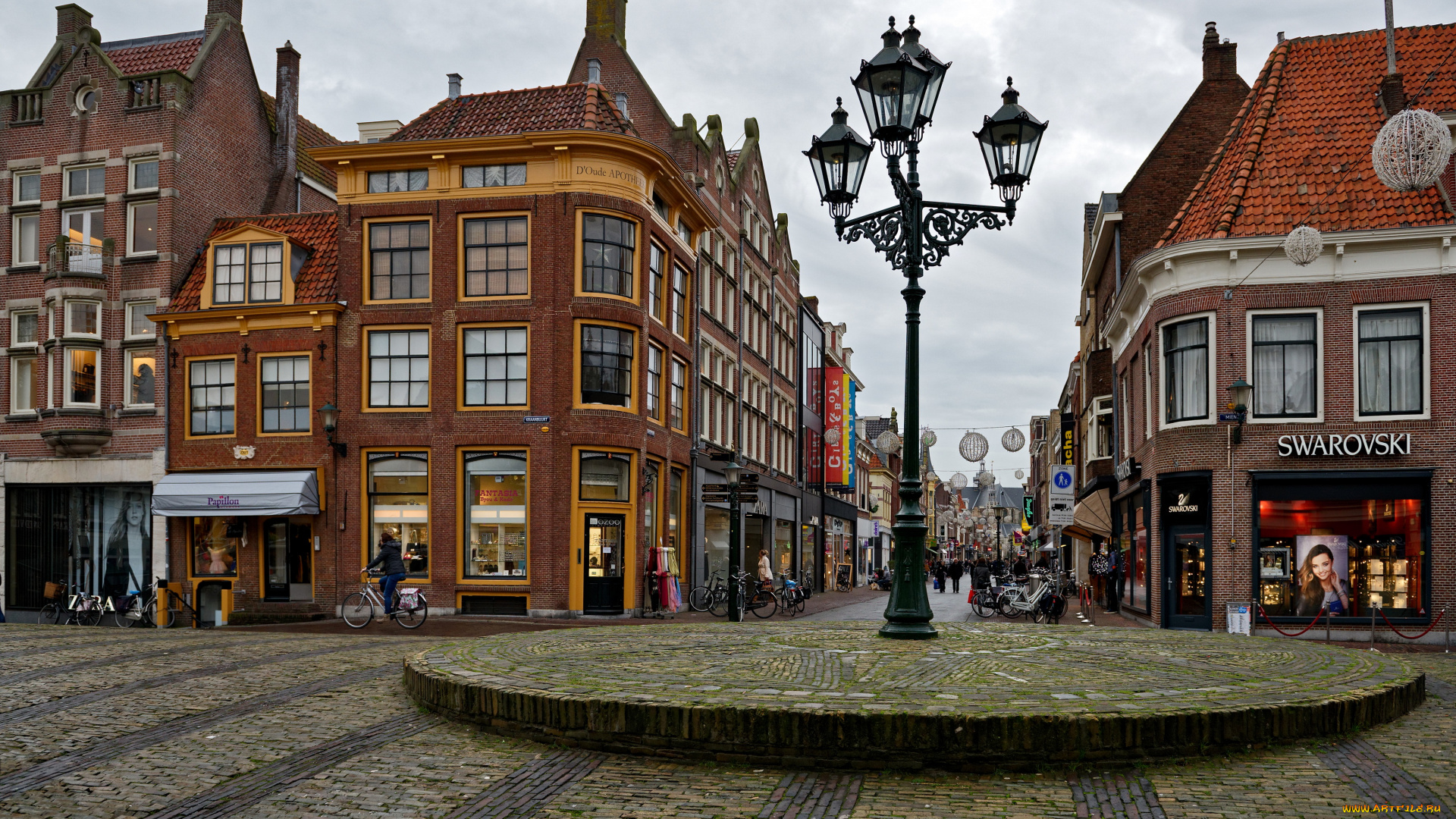 алкмар, нидерланды, города, -, улицы, , площади, , набережные, фонари, площадь, улица, дома, нидерланды, алкмар