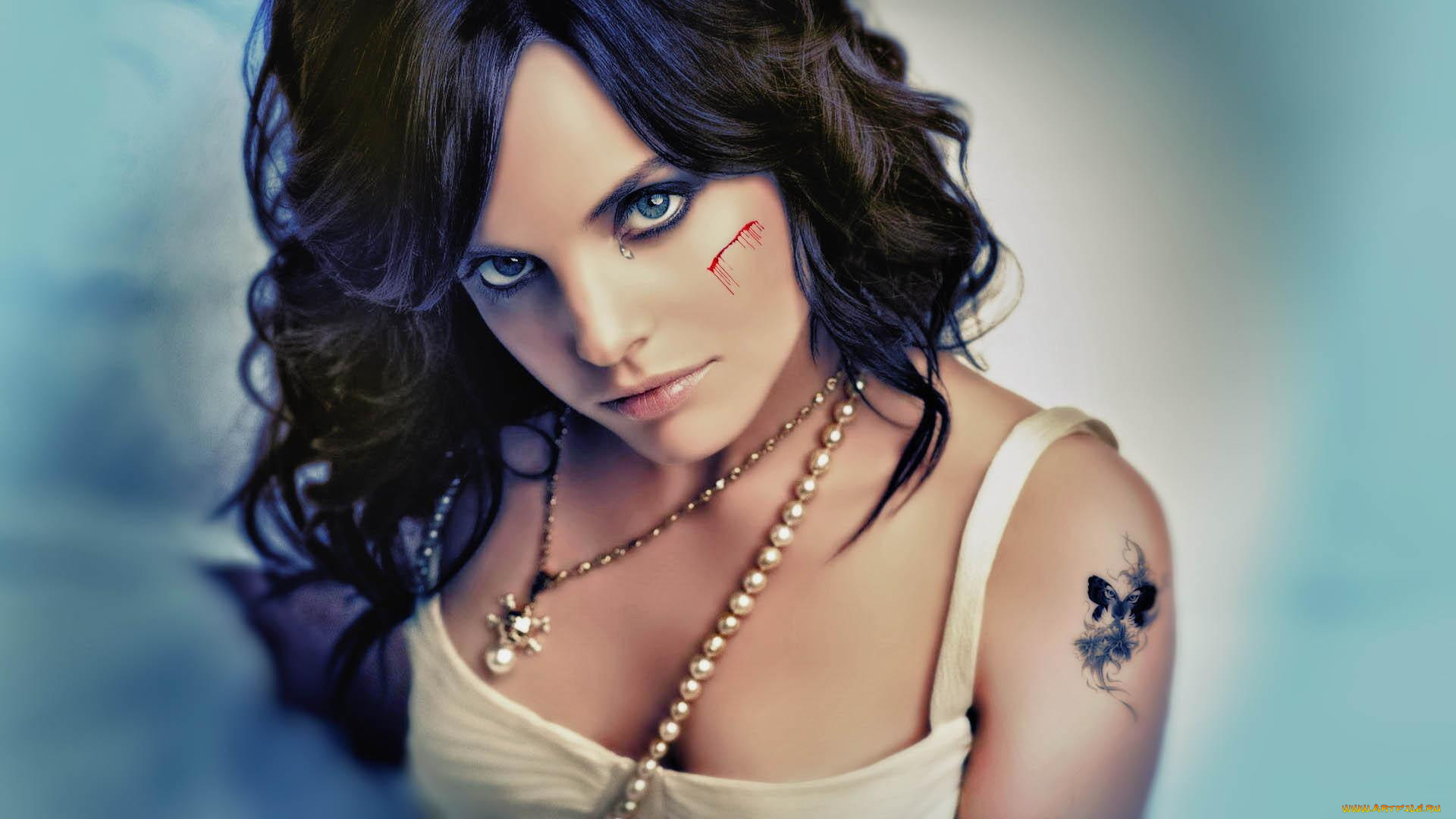 девушки, mena, suvari, мена, сувари, актриса, брюнетка, взгляд, порез, топ, татуировка, бусы