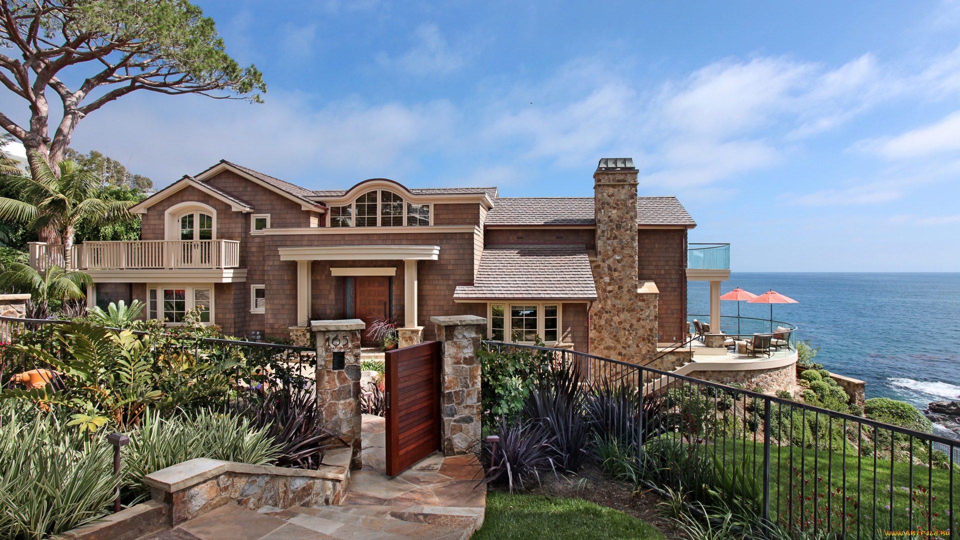 города, -, здания, , дома, особняк, дом, кусты, ландшафт