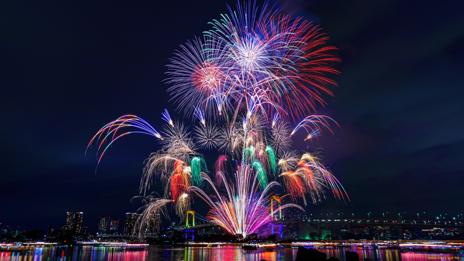 park, in, minato, ward, , tokyo, разное, салюты, , фейерверки, фейерверк, город, ночь