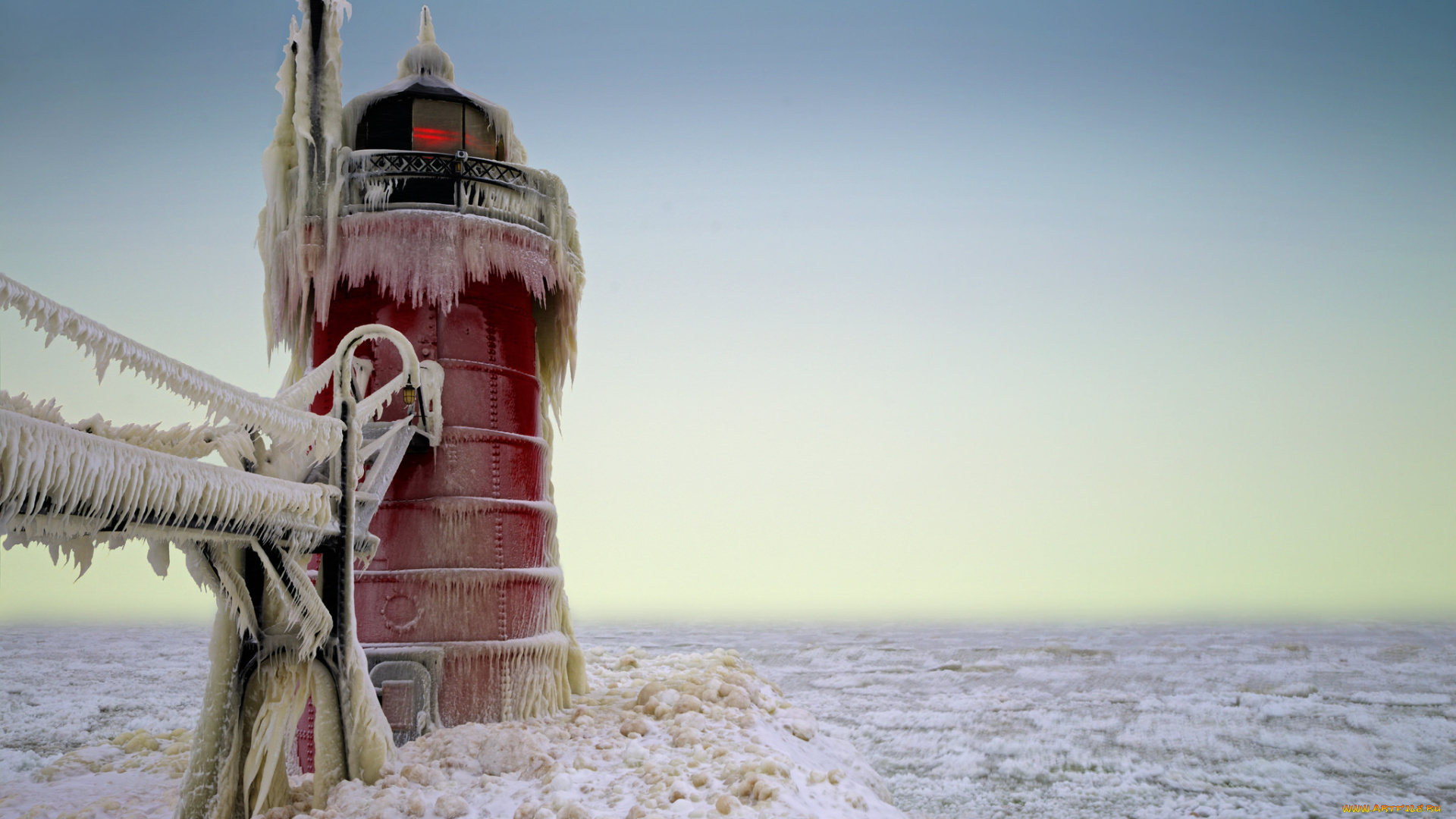 природа, маяки, побережье, маяк, лед