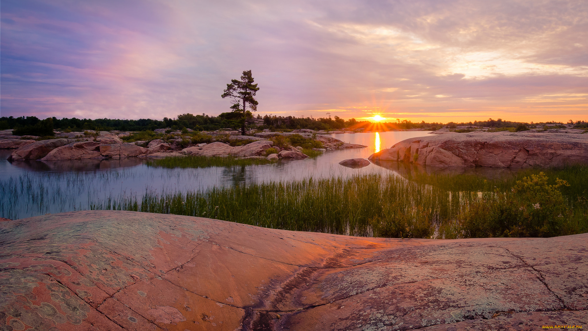 природа, восходы, закаты, камни, вода, рассвет