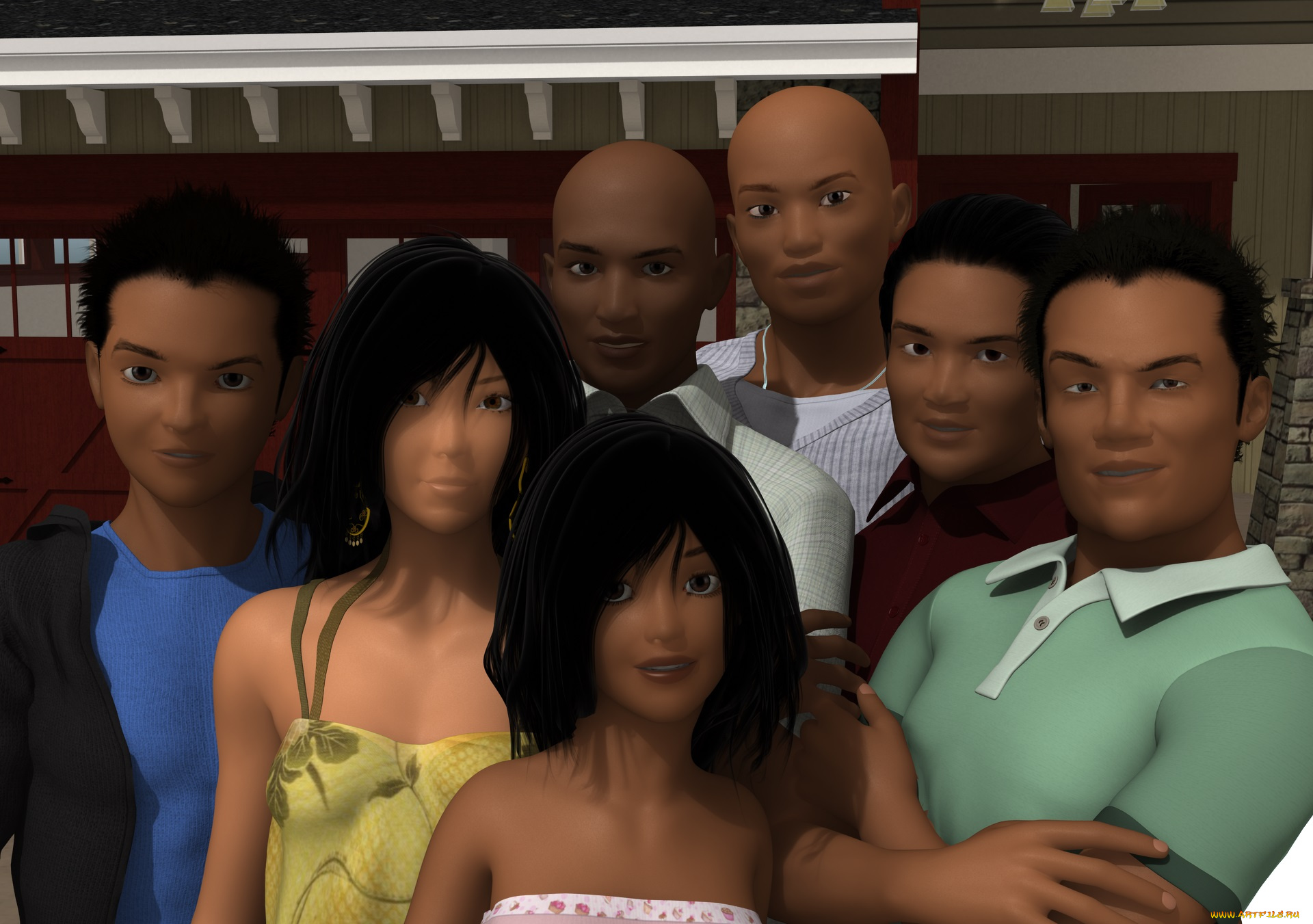 3д, графика, люди, , people, взгляд, девушки, фон, мальчики