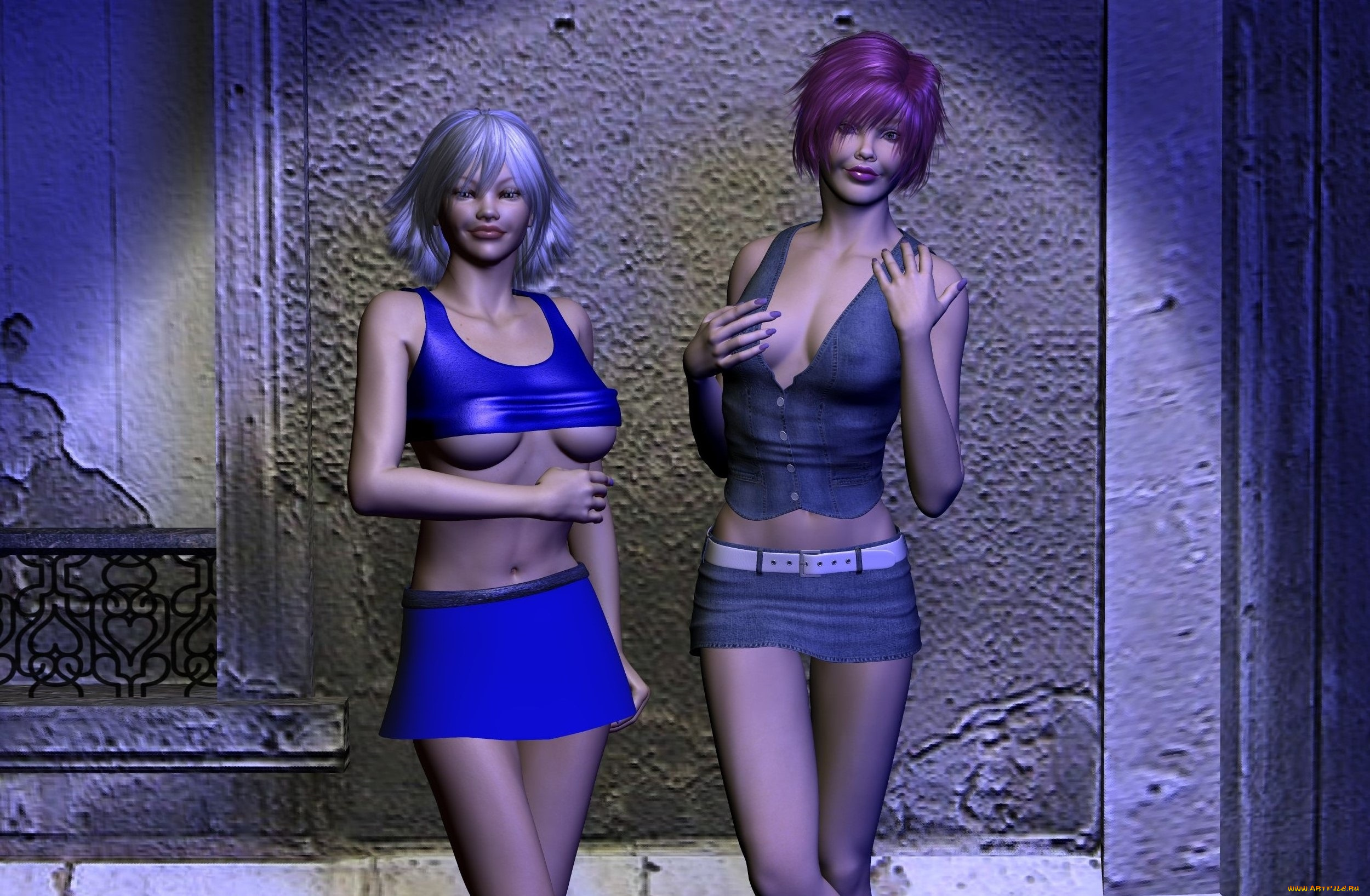 3д, графика, люди, , people, девушки, фон, взгляд