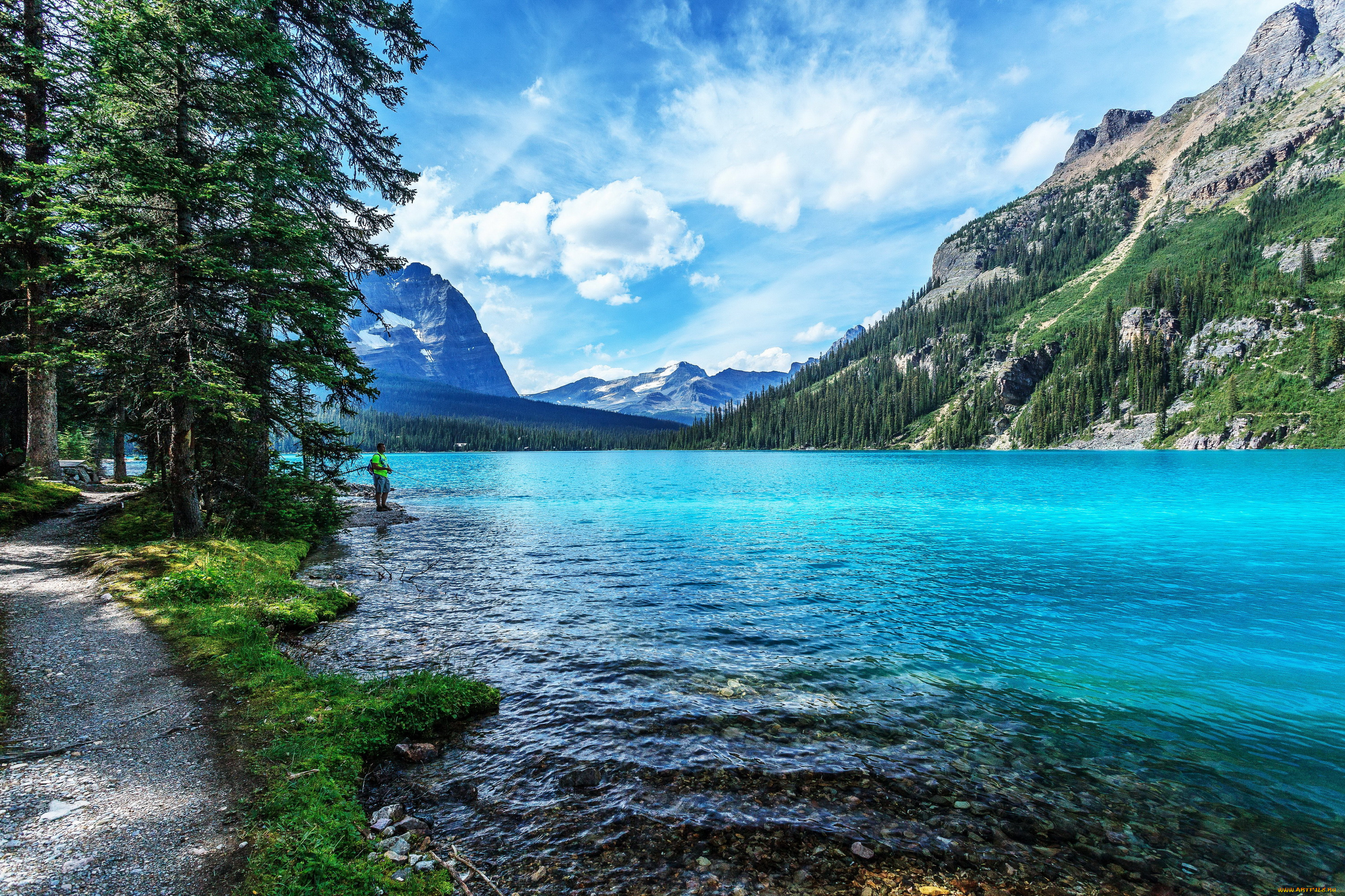 природа, реки, озера, горы, река, дорога, пейзаж, деревья