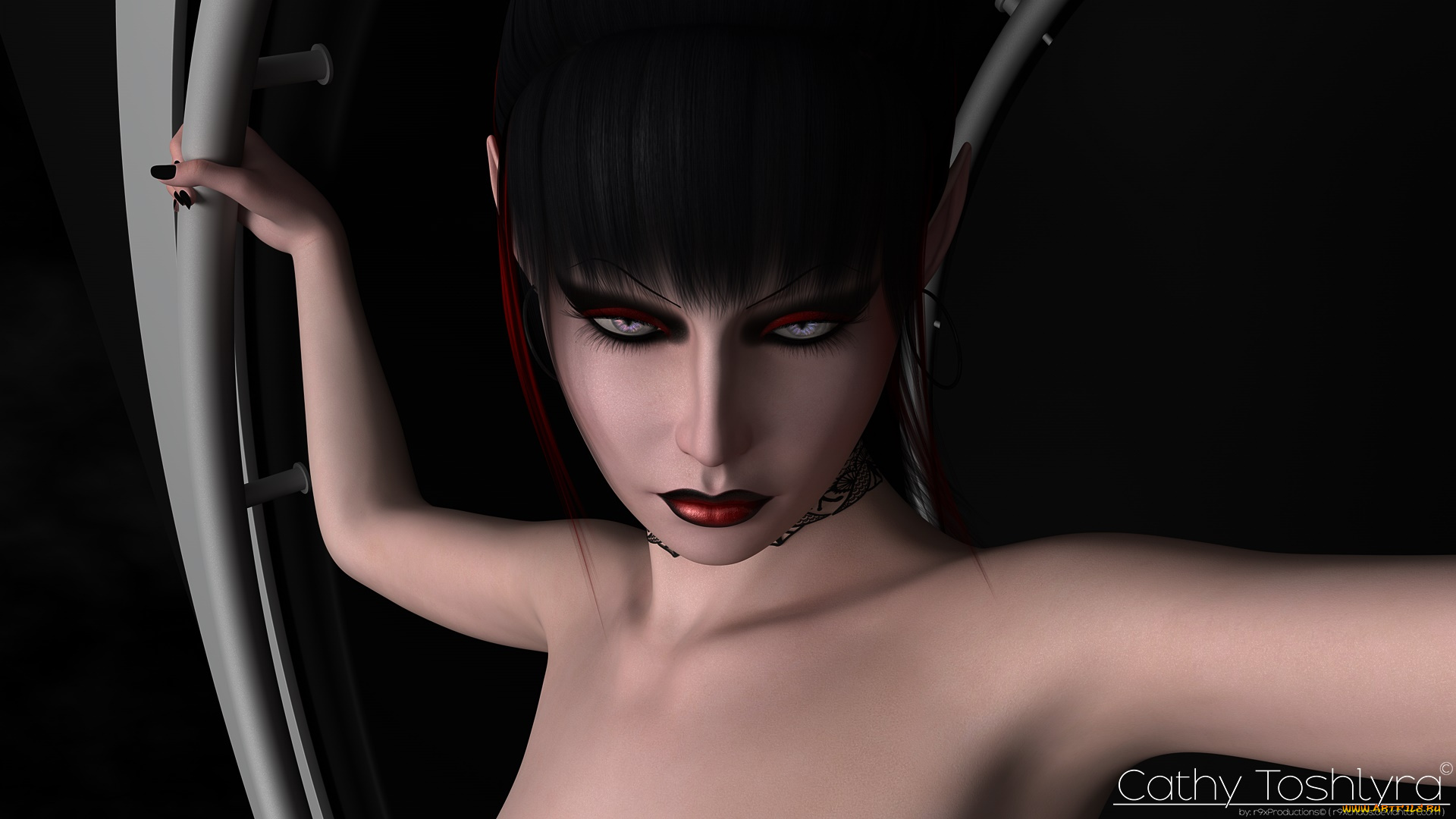 3д, графика, эльфы, , elves, фон, взгляд, эльфийка