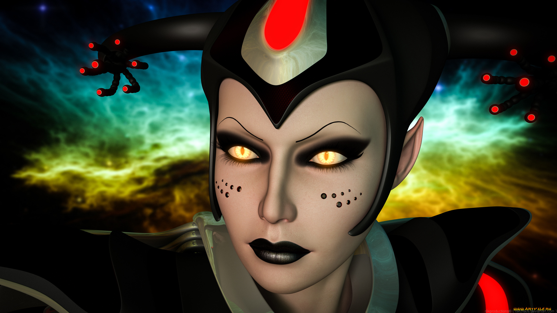 3д, графика, существа, , creatures, фон, взгляд, девушка