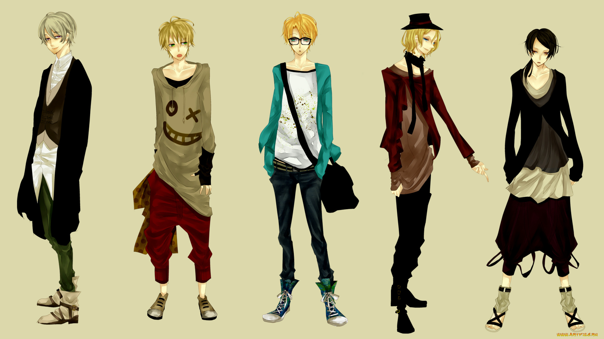 аниме, hetalia, , axis, powers, арт, фон, парни