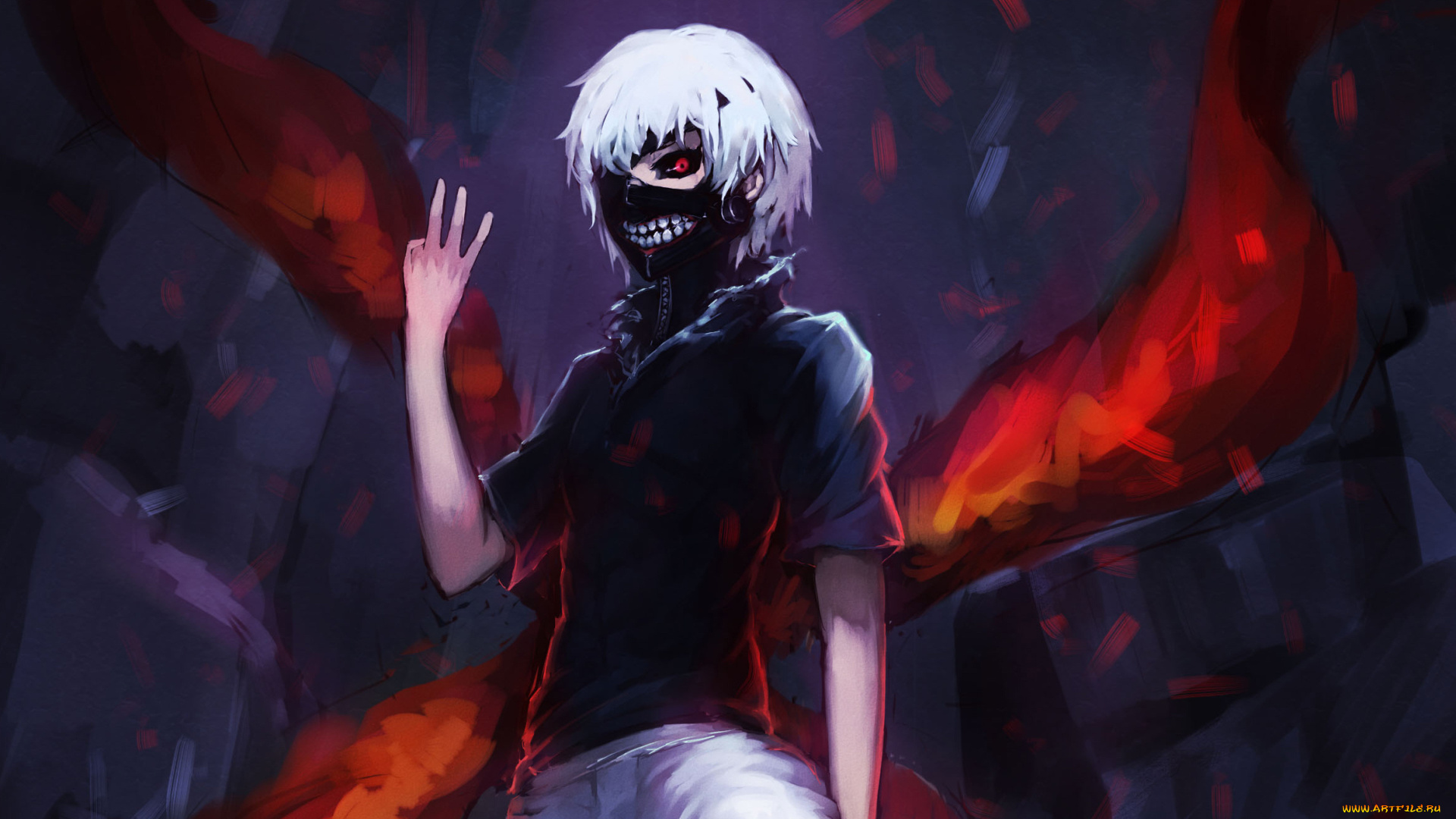 аниме, tokyo, ghoul, гуль, канеки, кен, маска