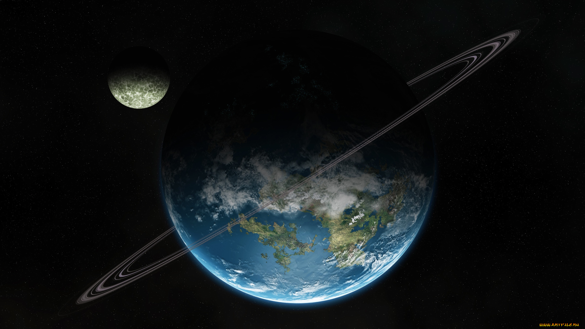 космос, арт, галактика, вселенная, звезды, планеты